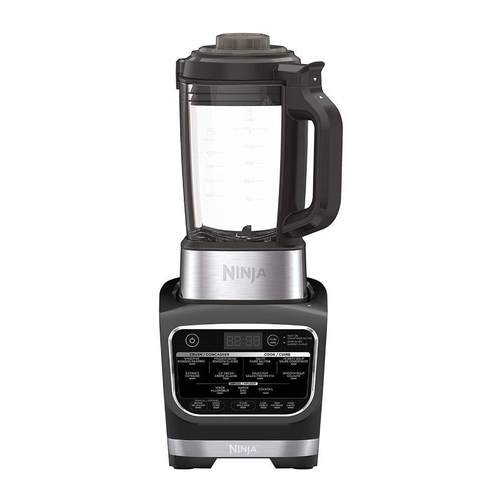 Licuadora Ninja Foodi Fría y Caliente con 1400 Vatios de Potencia Máxima y Jarra de Vidrio Antiadherente (Modelo HB152), 64 oz, Negra