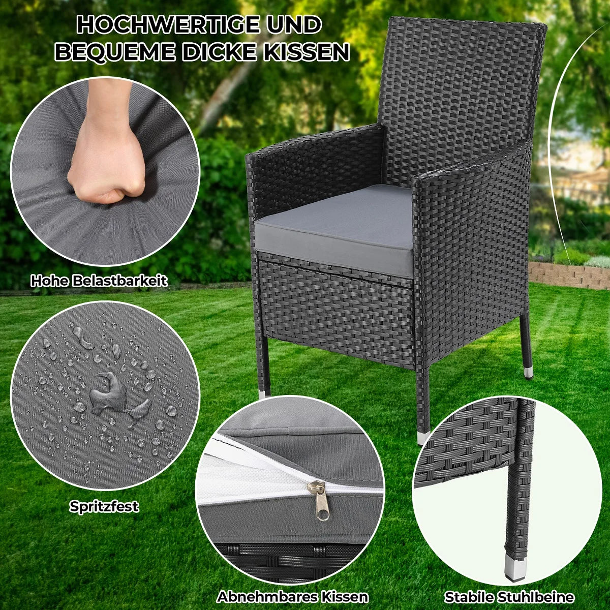 2025 Conjunto de muebles de jardín de ratán de 3 piezas – Elegante conjunto de asientos para balcón, terraza y jardín