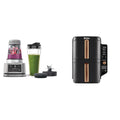 2025 Ninja Foodi Power Nutri Blender 2 en 1, licuadora para smoothie bowls y bebidas congeladas, CB100EU + Ninja Double Stack XL Freidora de aire caliente, freidora vertical sin aceite de dos cajones, SL400EUCP