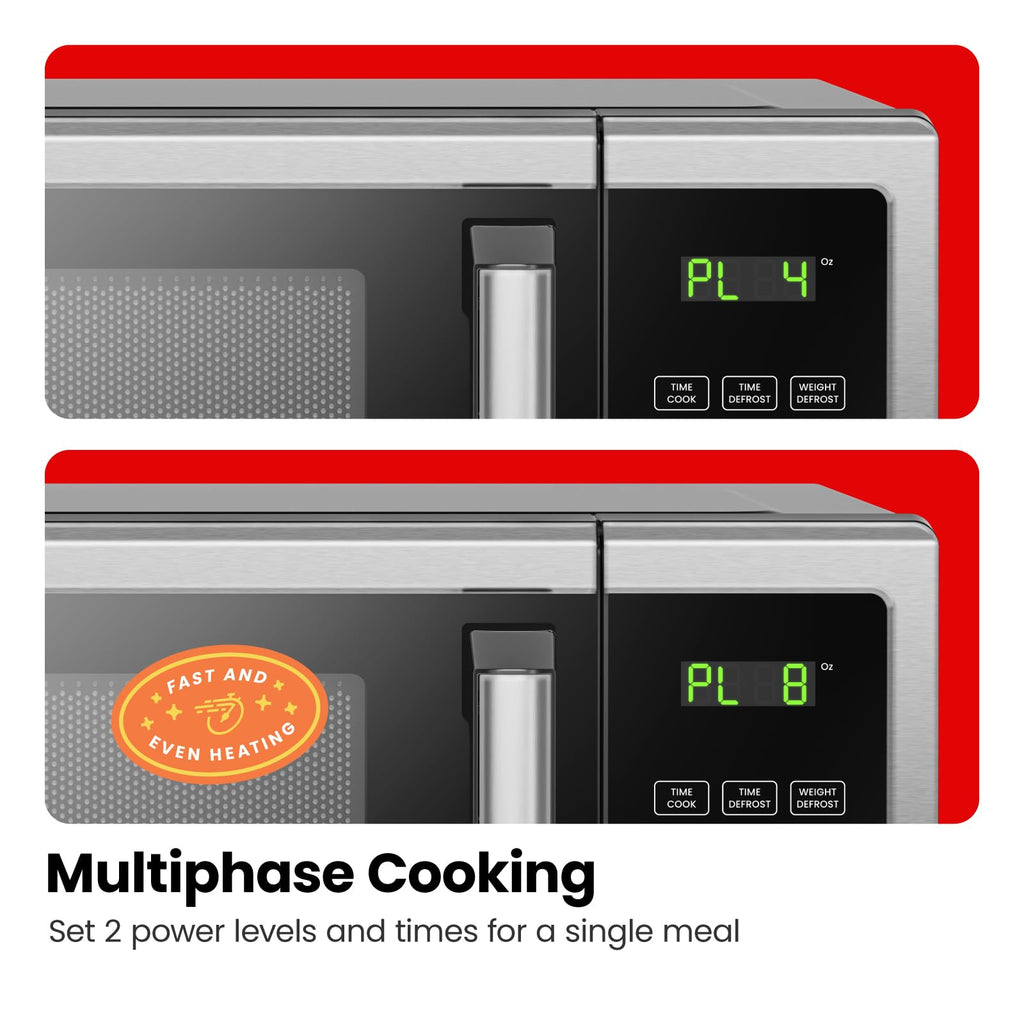 2025 Microondas de Encimera Chefman Essentials de Acero Inoxidable
