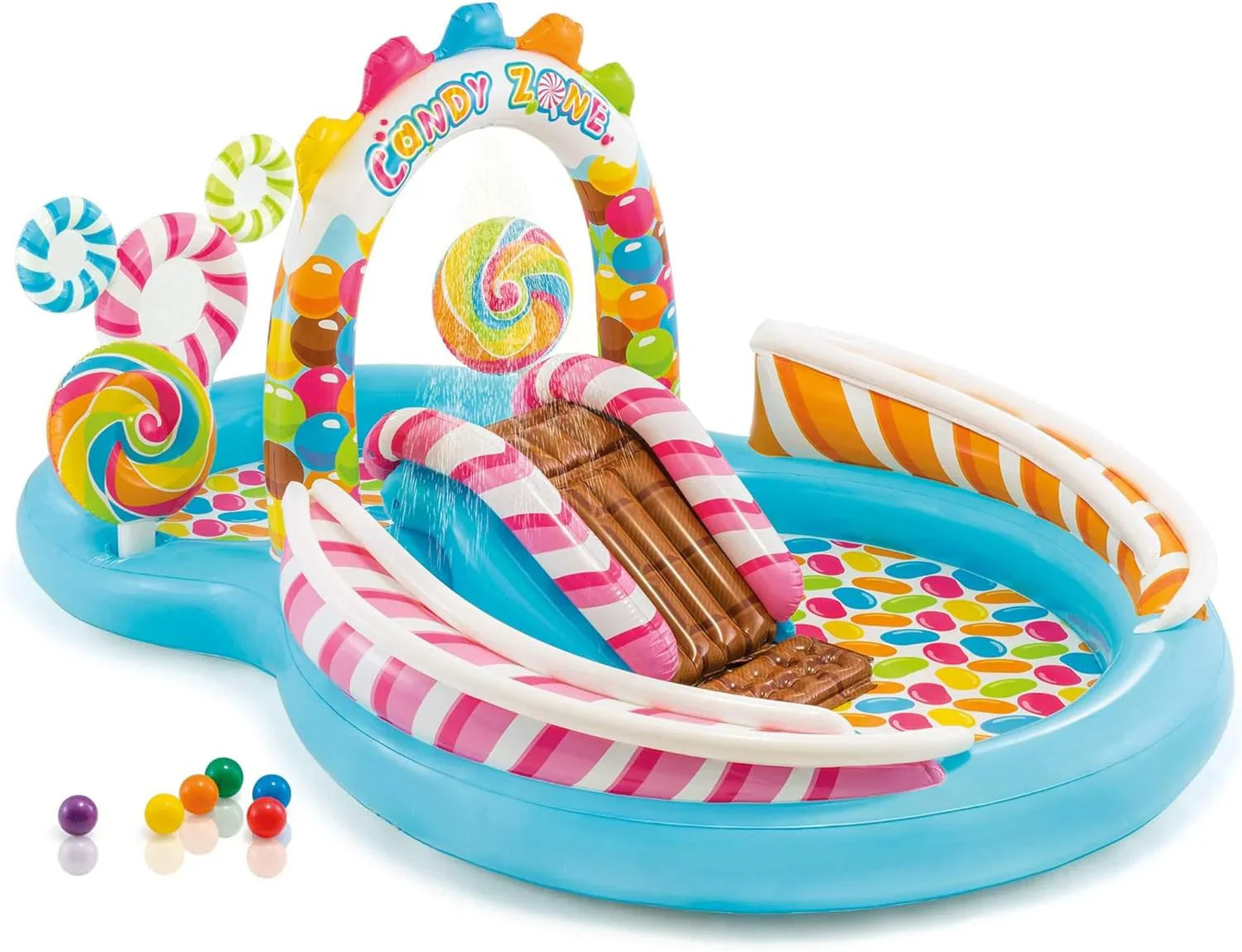 Intex Área de Juego Inflable Jungle Adventure – Piscina con Tobogán y Juegos de Agua para Niños