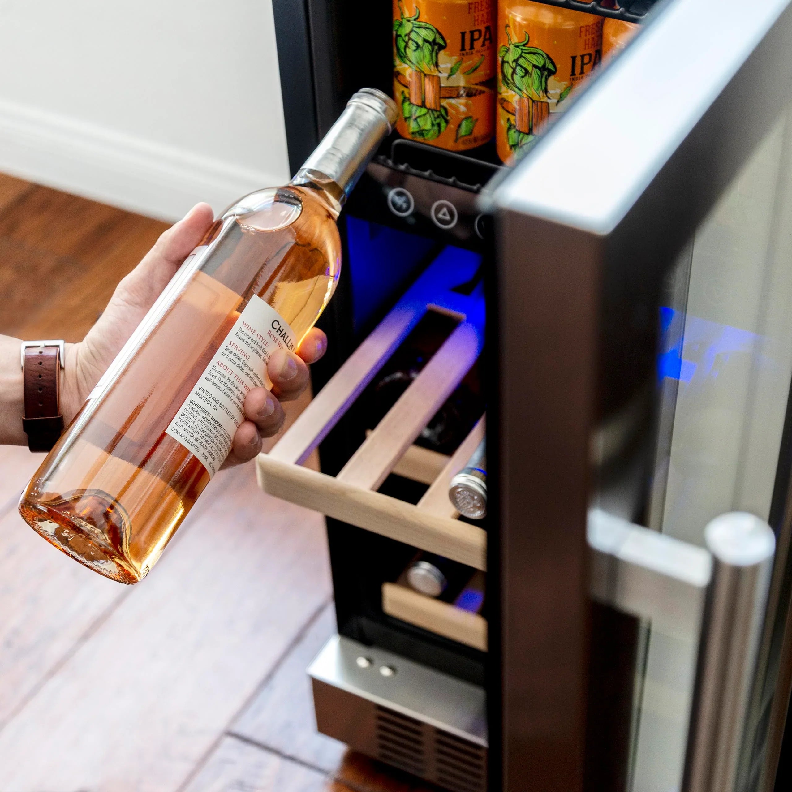 2025 Newair® Refrigerador Empotrable de Doble Zona para Bebidas – 48 Latas y 9 Botellas – 15 Pulgadas