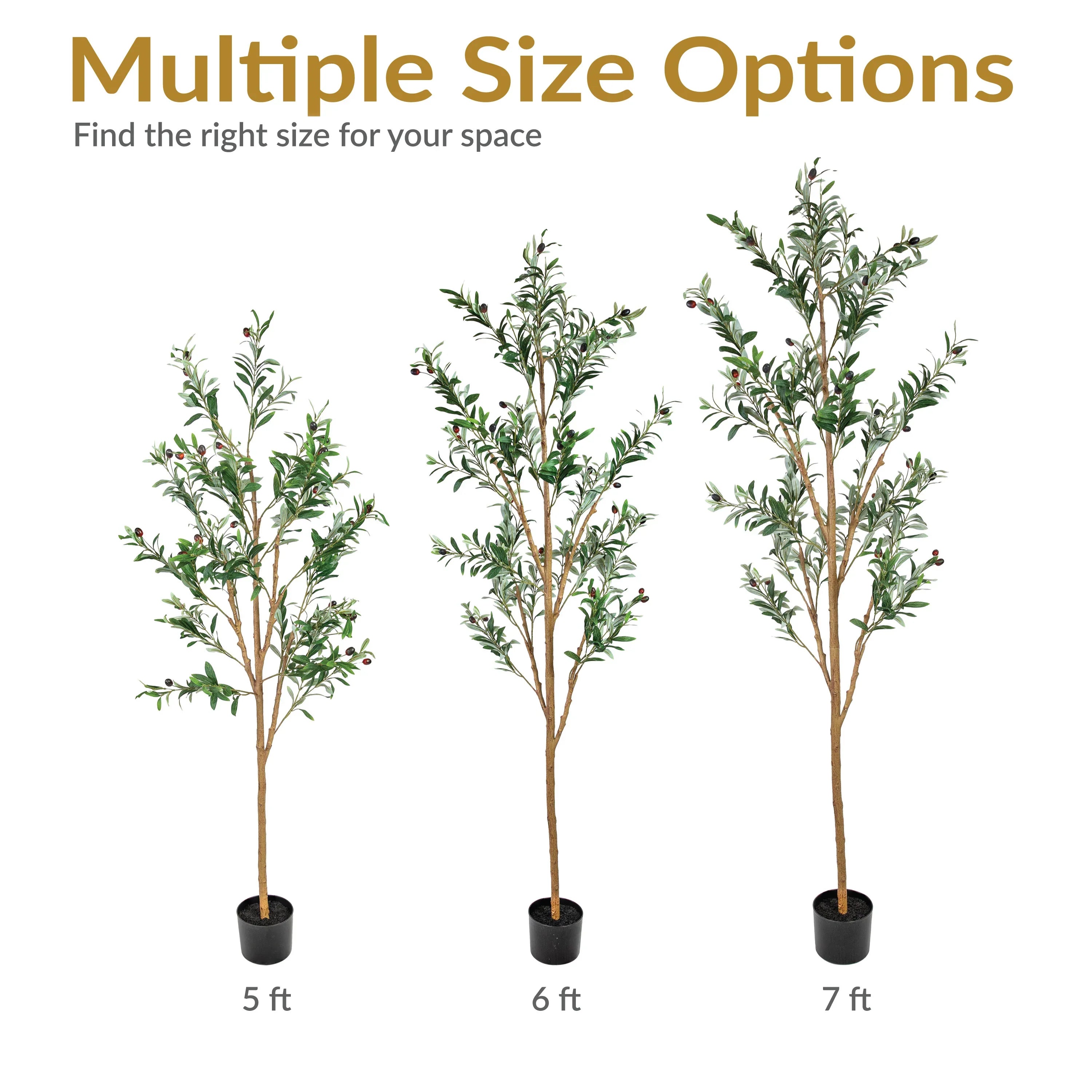 2025 Árbol de olivo artificial en maceta con hojas de seda de Sunnydaze