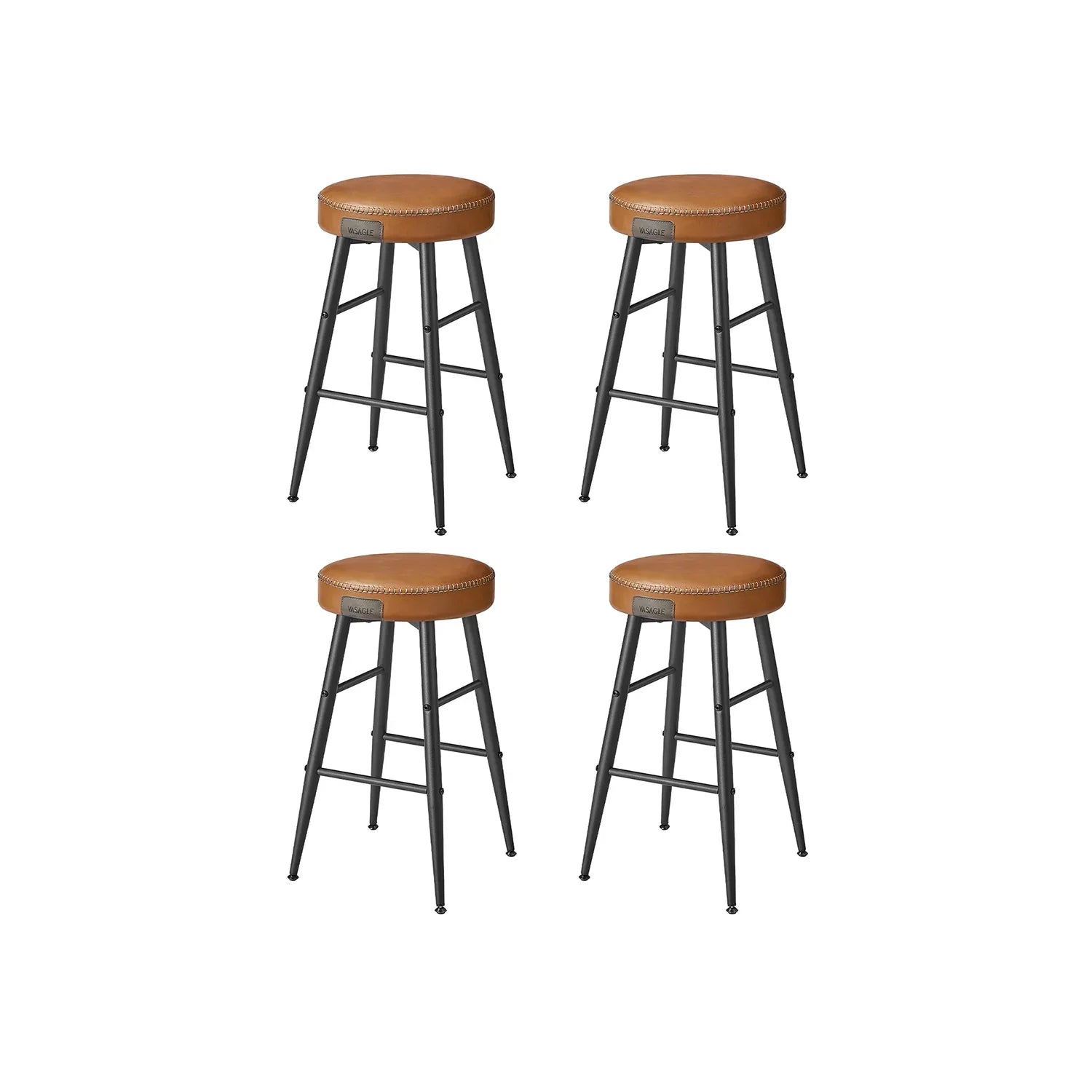 EKHO Colección - Taburetes de Bar para Desayuno Cuero Sintético con Costuras