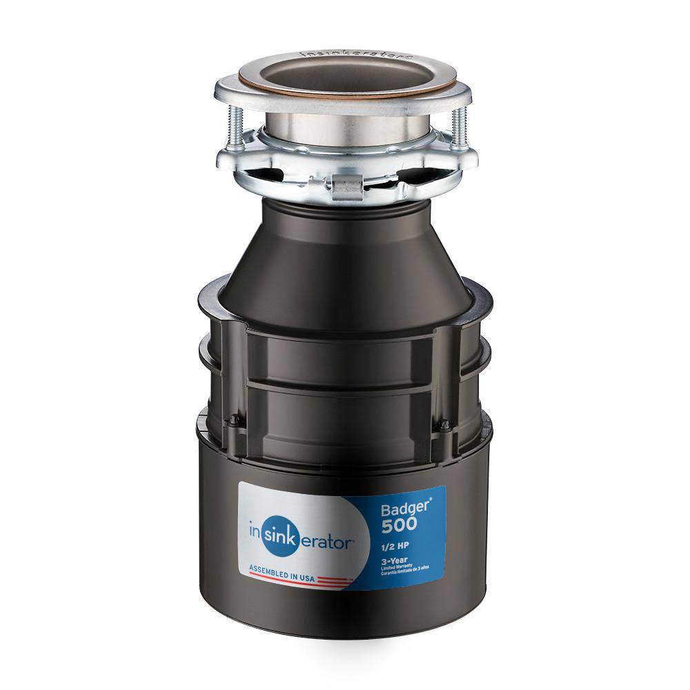InSinkErator Badger 500 – Triturador de Desperdicios de Cocina de Alimentación Continua 1/2 HP