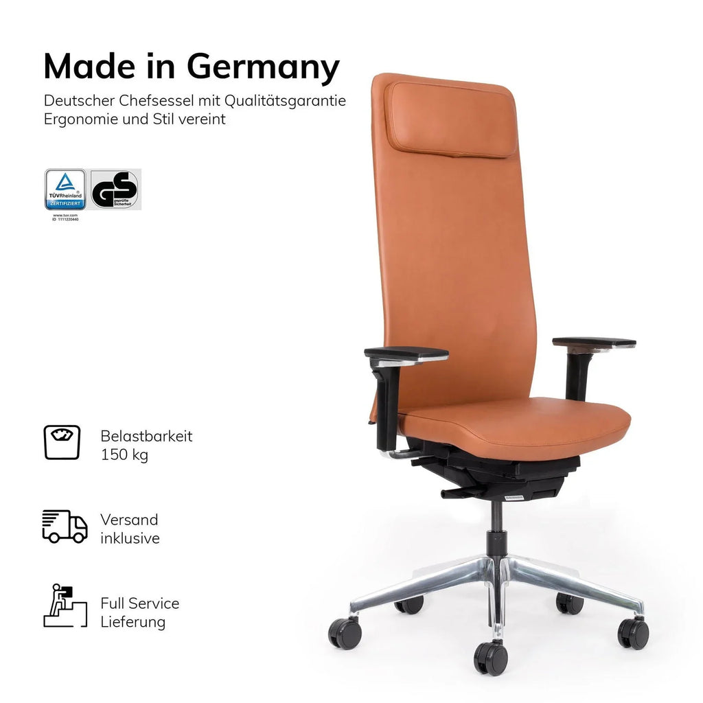 2025 lento Agilis Matrix MT14 – Sillón Ejecutivo de Alta Gama – Cuero Auténtico – Fabricado en Alemania