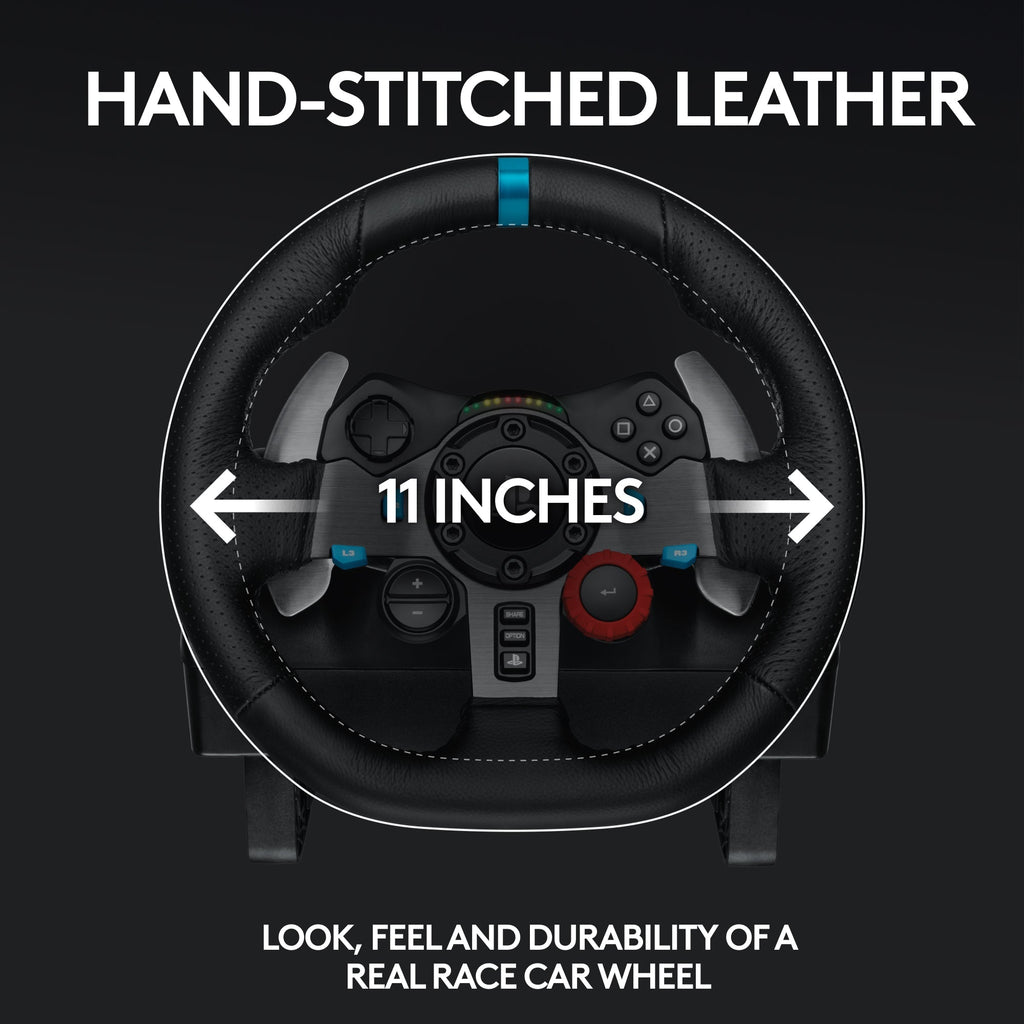 Logitech – Volante de Carreras G29 Driving Force y Pedales de Piso para PS5, PS4, PC, Mac – Negro