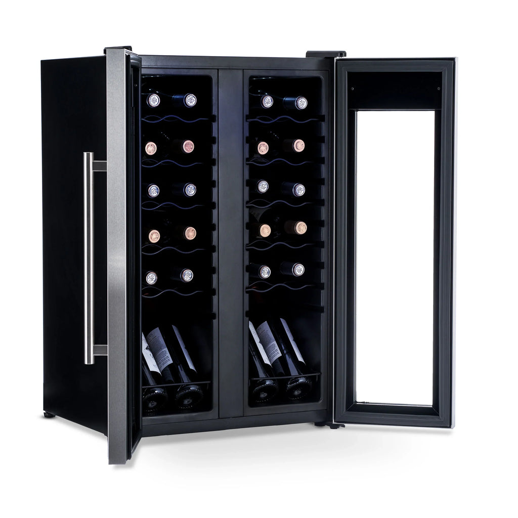 2025 Refrigerador de Vinos Independiente Newair® de Acero Inoxidable – 24 Botellas – 20" con Doble Zona