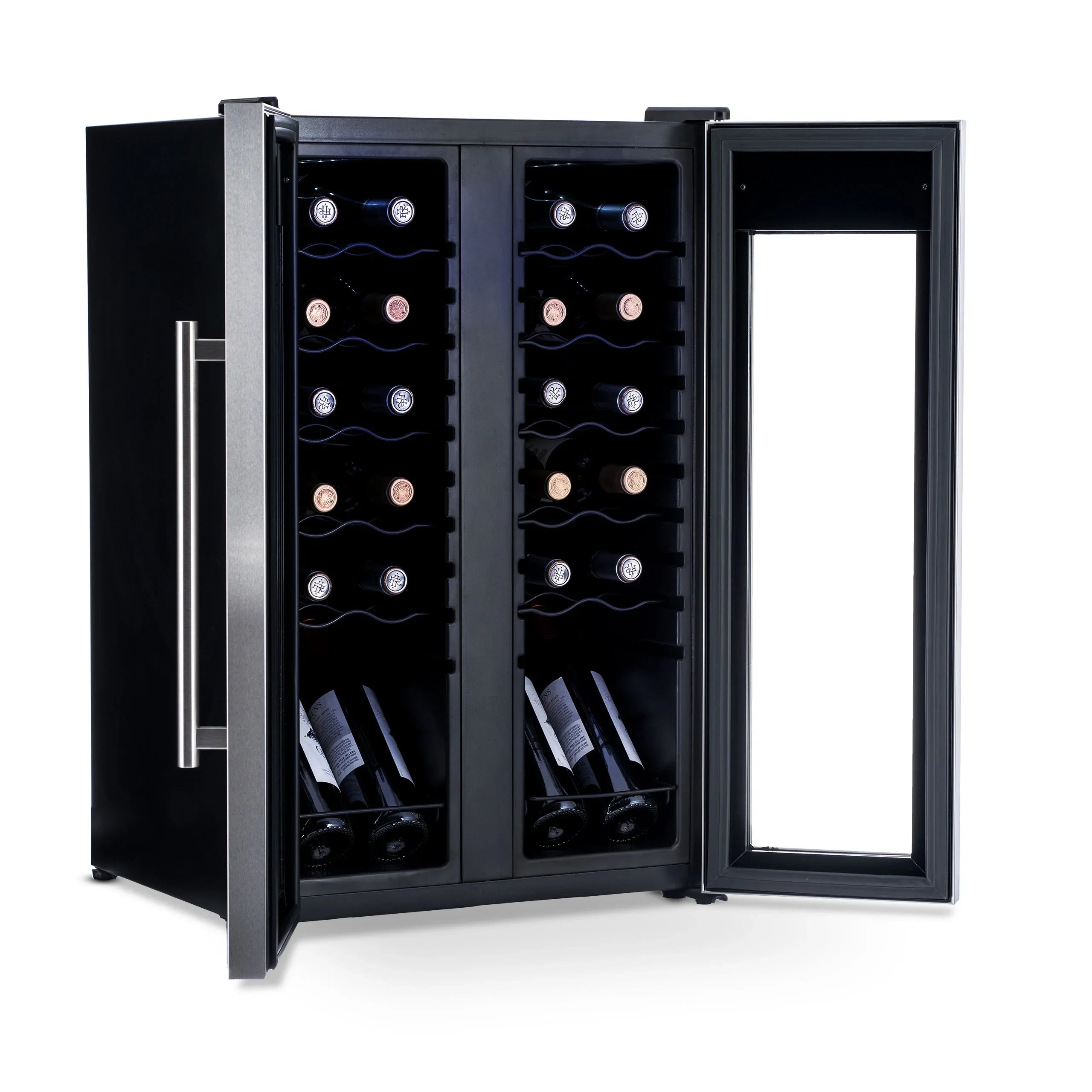 2025 Refrigerador de Vinos Independiente Newair® de Acero Inoxidable – 24 Botellas – 20" con Doble Zona
