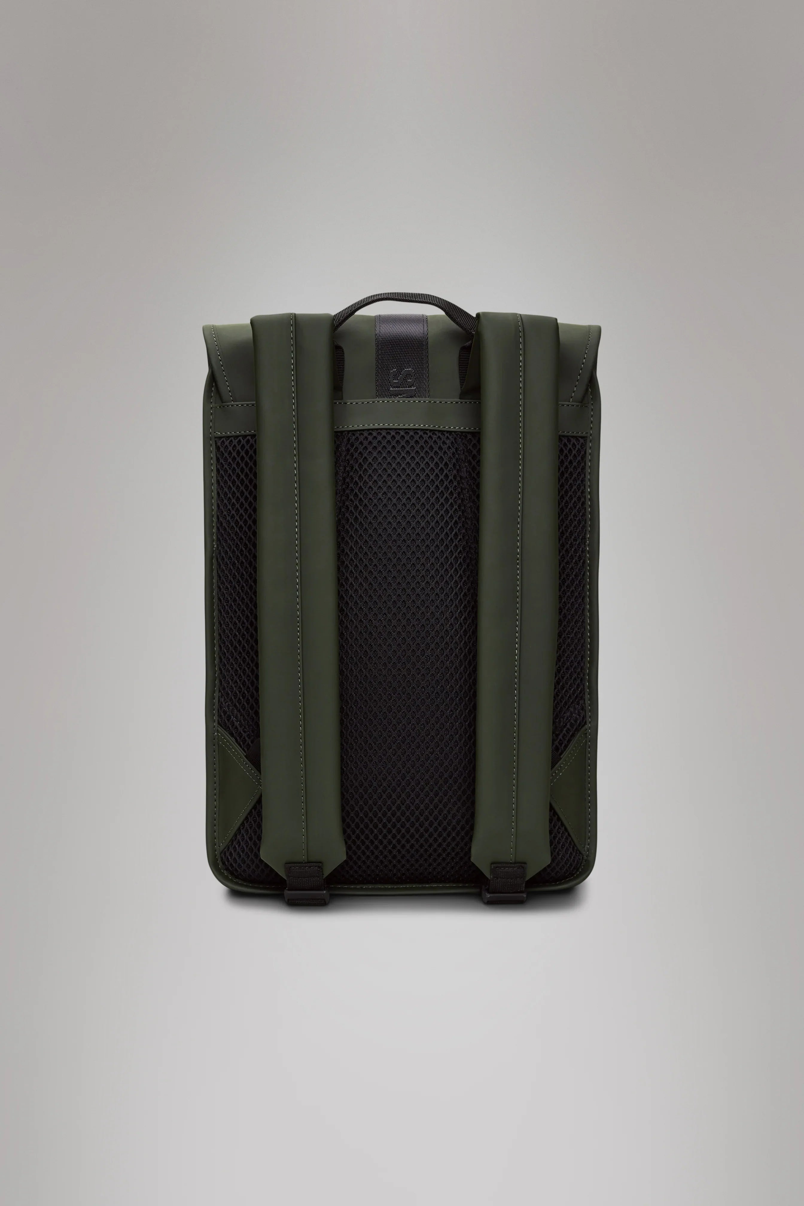 2025 Trail Backpack Mini – Mochila de Día Repelente al Agua (15") con Solapa y Hebilla de Goma – Tejido PU – Compartimento Acolchado para Portátil