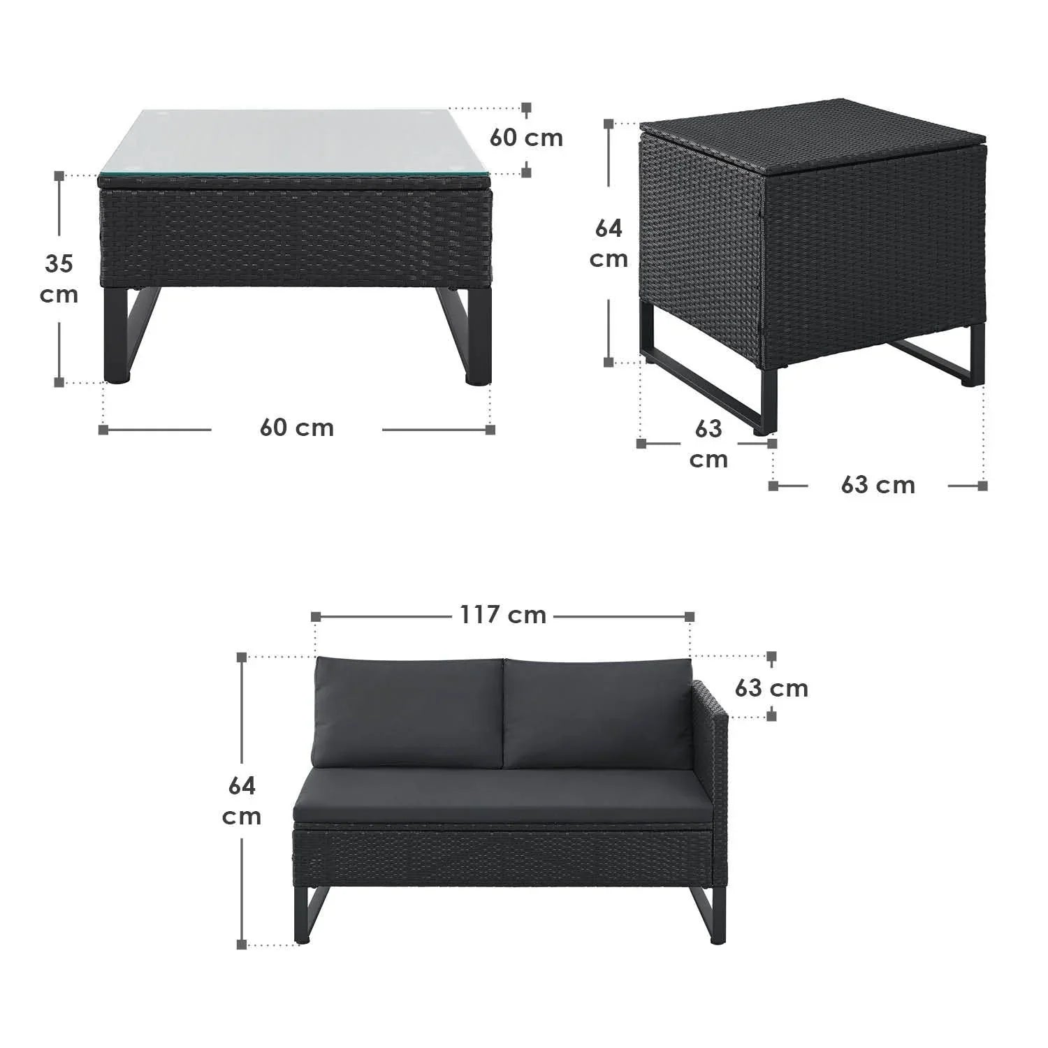 2025 Salón modular de poliratán Santorini