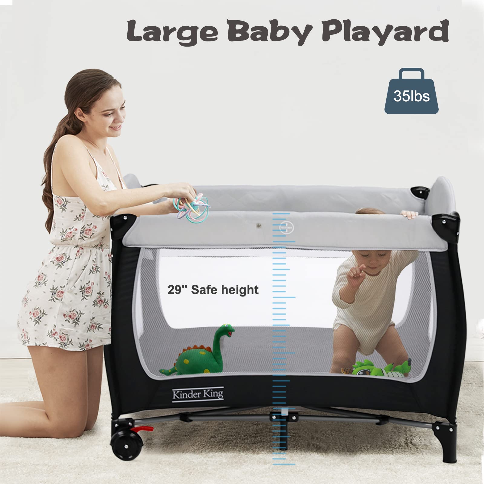 2025 Cuna Portátil Ajustable Kinder King