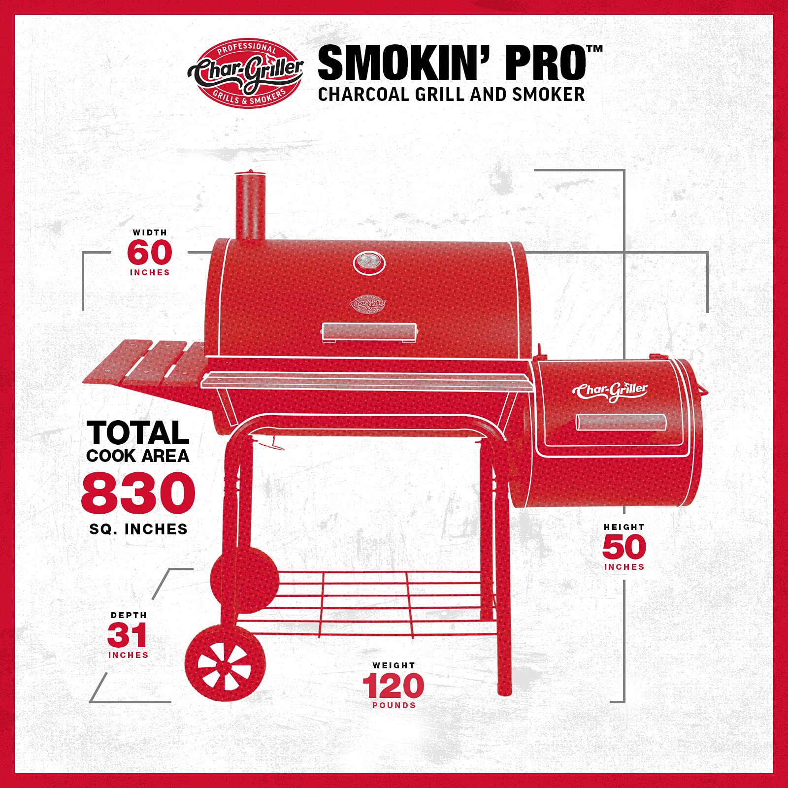 Char Griller 1224 Smokin Square Carbón