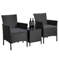 Conjunto De Mesa Y Sillas Exterior Para Balcón Jardin Negro