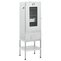 2025 Ahumador 44,5 x 29 x 83 cm con mesa 40 x 28 x 44,5 cm galvanizado – Armario para ahumar plateado
