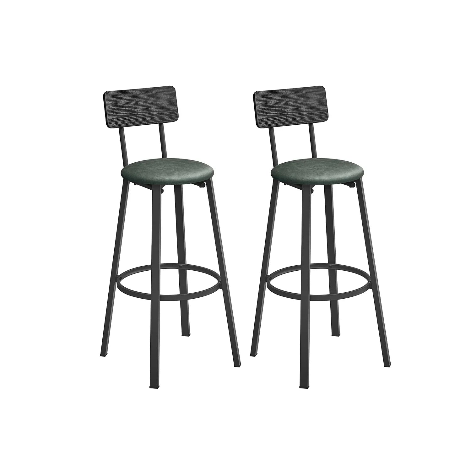 Taburetes de Bar de Barra Tapizados de PU Taburete Alto con Reposapiés