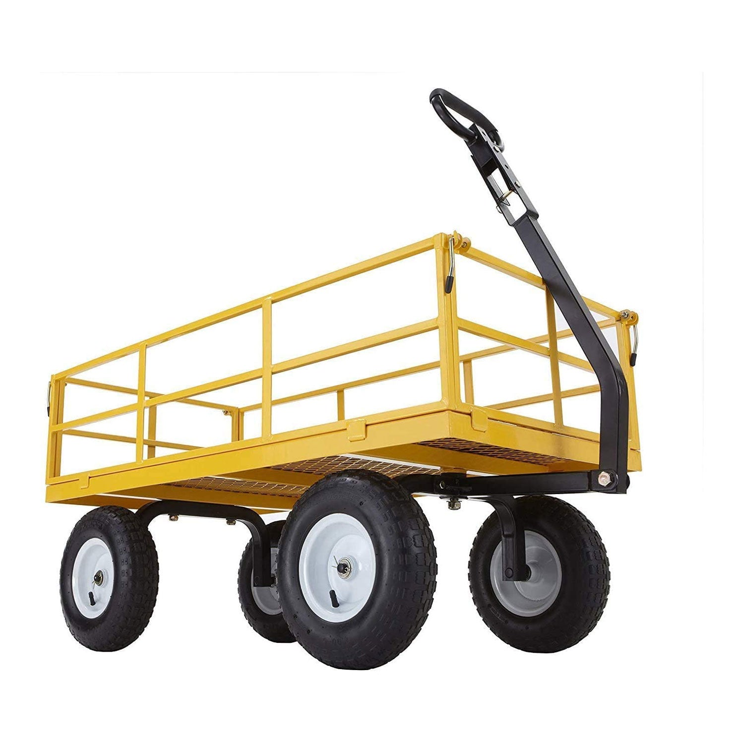 Carretilla utilitaria de acero Gorilla Carts con capacidad de 1200 libras y paneles laterales desmontables
