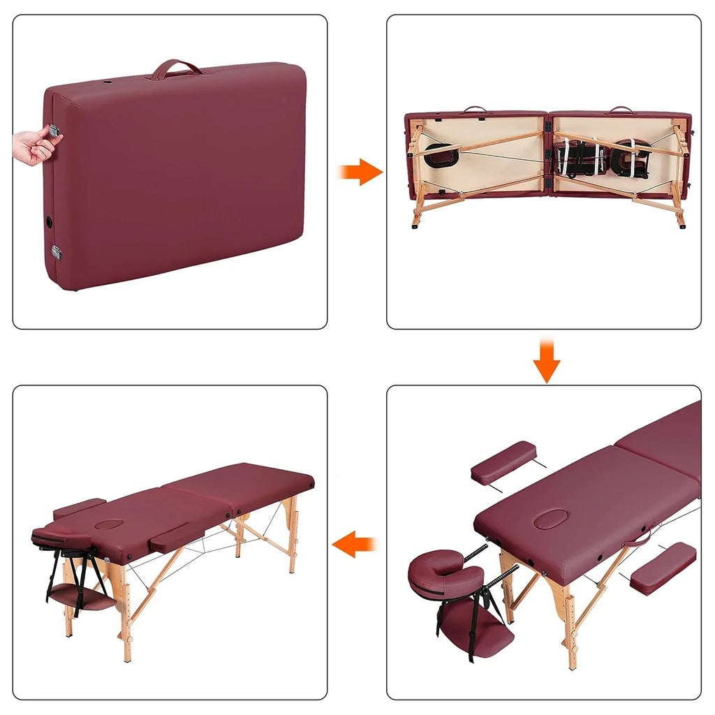 Mesa de Masajes Yaheetech – Mesa Plegable Portátil para Tratamientos, Pestañas, Spa – Mesa de Masaje Ajustable en 2 Secciones con Bolsa No Tejida, 24 pulgadas, Negra