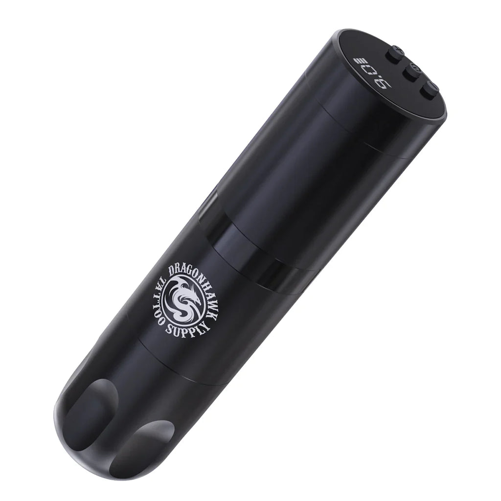Kit de Máquina de Tatuaje Inalámbrica Dragonhawk X3 con 10 Cartuchos y Dos Botellas de Tinta Negra