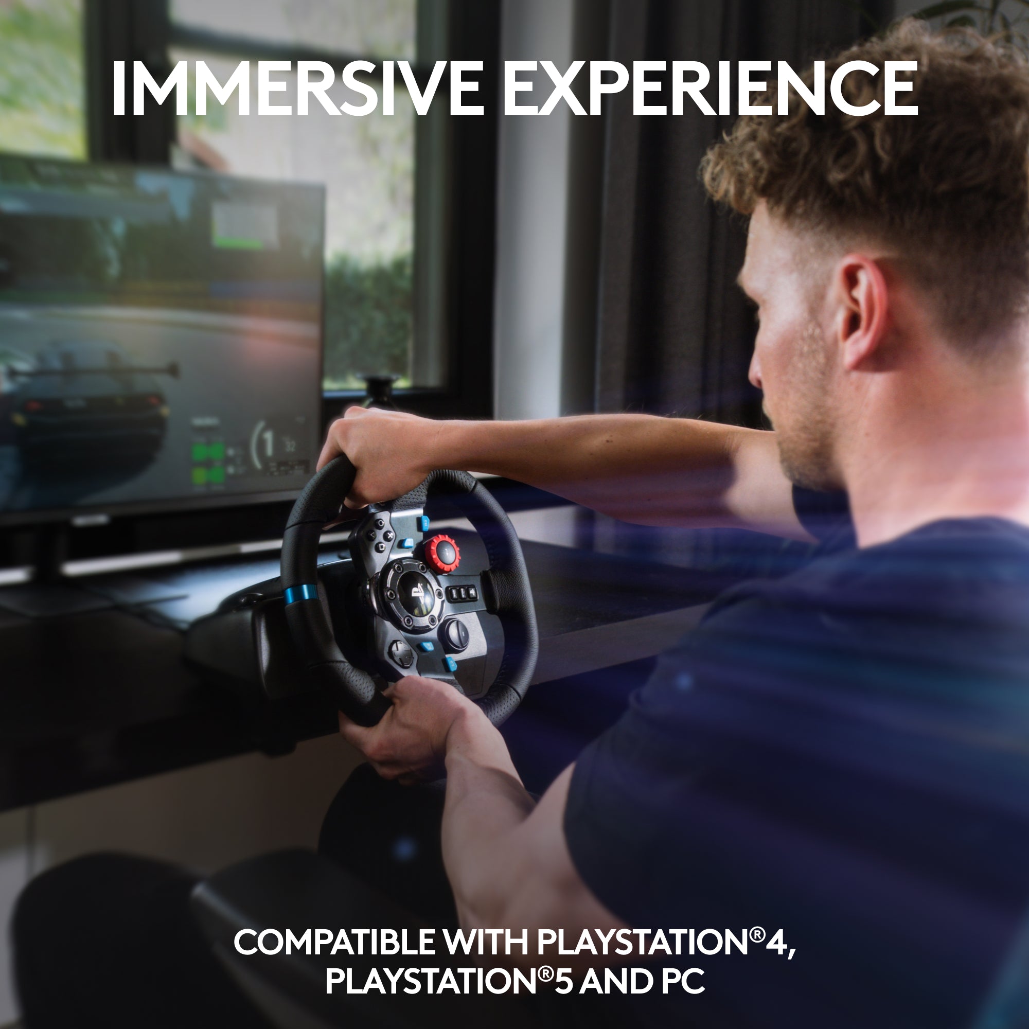 Logitech - G29 Driving Force Volante de Carreras y Pedales para PS5, PS4, PC, Mac - Negro