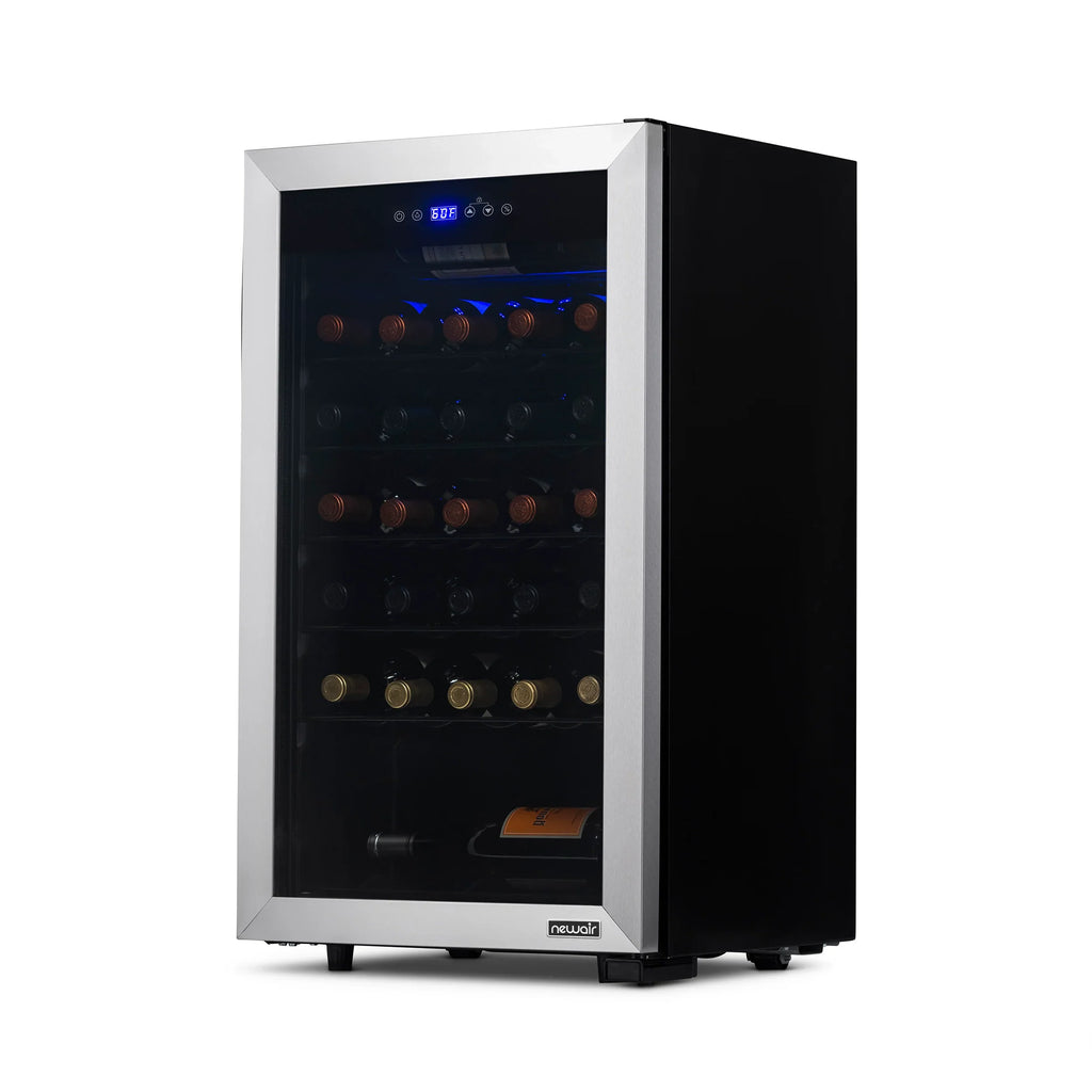 2025 Refrigerador de Vinos Independiente Newair® de Acero Inoxidable – 33 Botellas – 18,9"