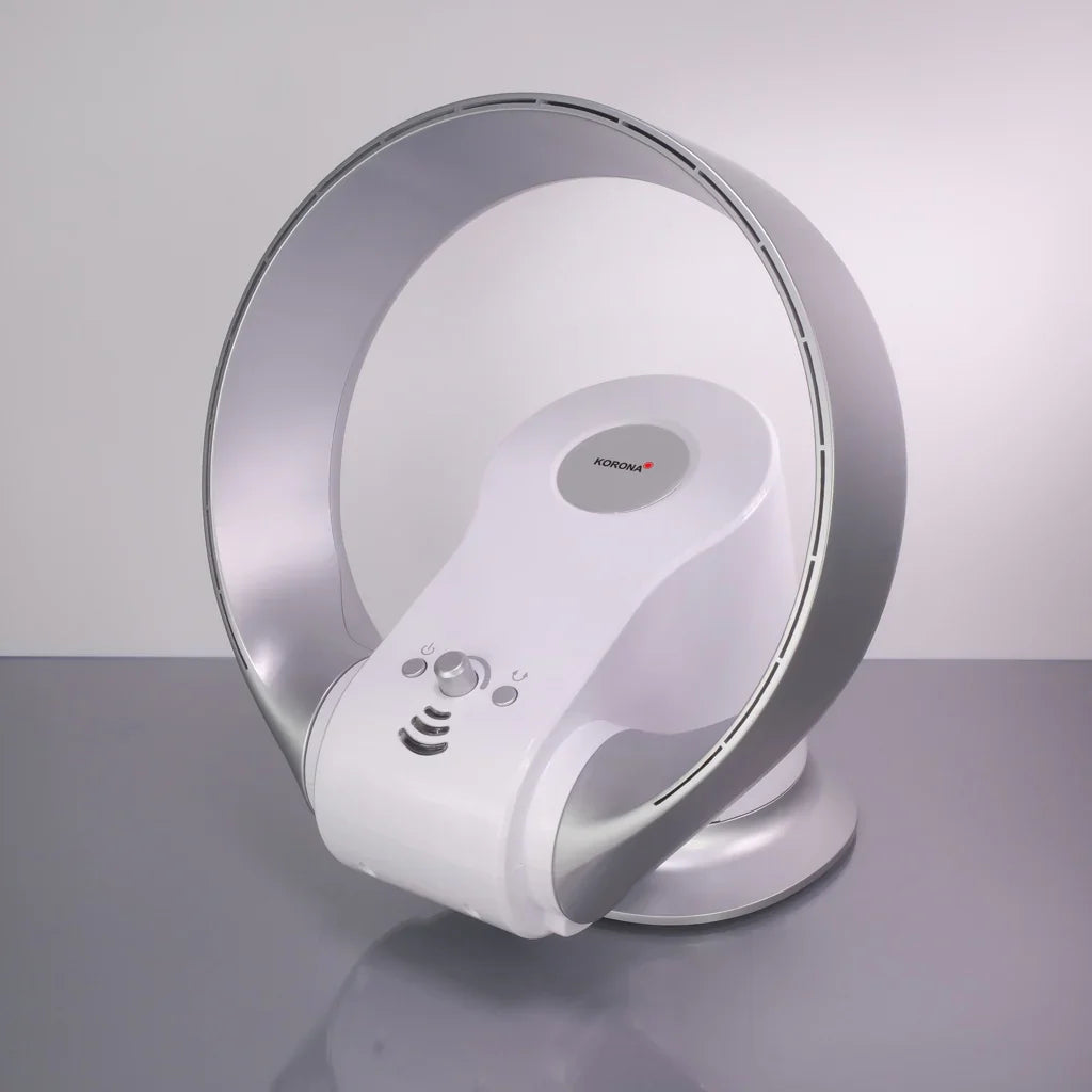 2025 Ventilador de pared y de mesa sin aspas Korona 81008, 26 W, plata y blanco