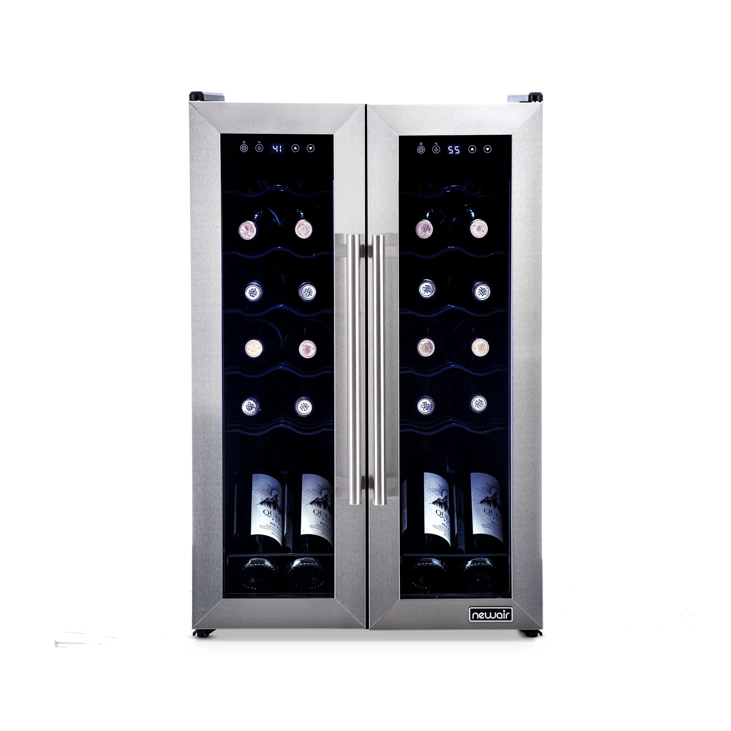 2025 Refrigerador de Vinos Independiente Newair® de Acero Inoxidable – 24 Botellas – 20" con Doble Zona