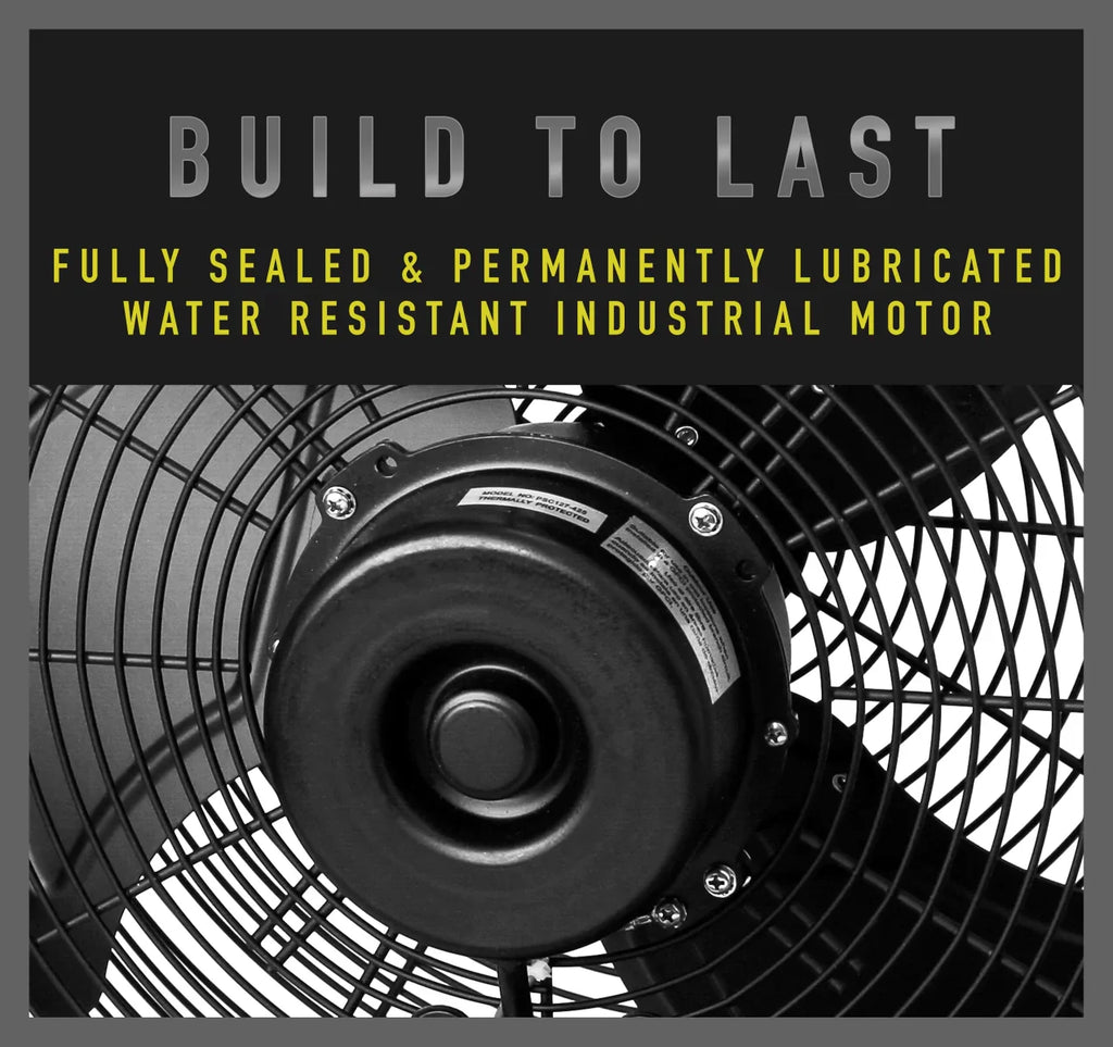 2025 ILG8E18-15 - Ventilador mural iLIVING de 18" resistente a la intemperie con velocidad variable para uso interior y exterior, calidad industrial para terraza, invernadero, garaje, taller y rampa de carga, 6360 CFM, negro