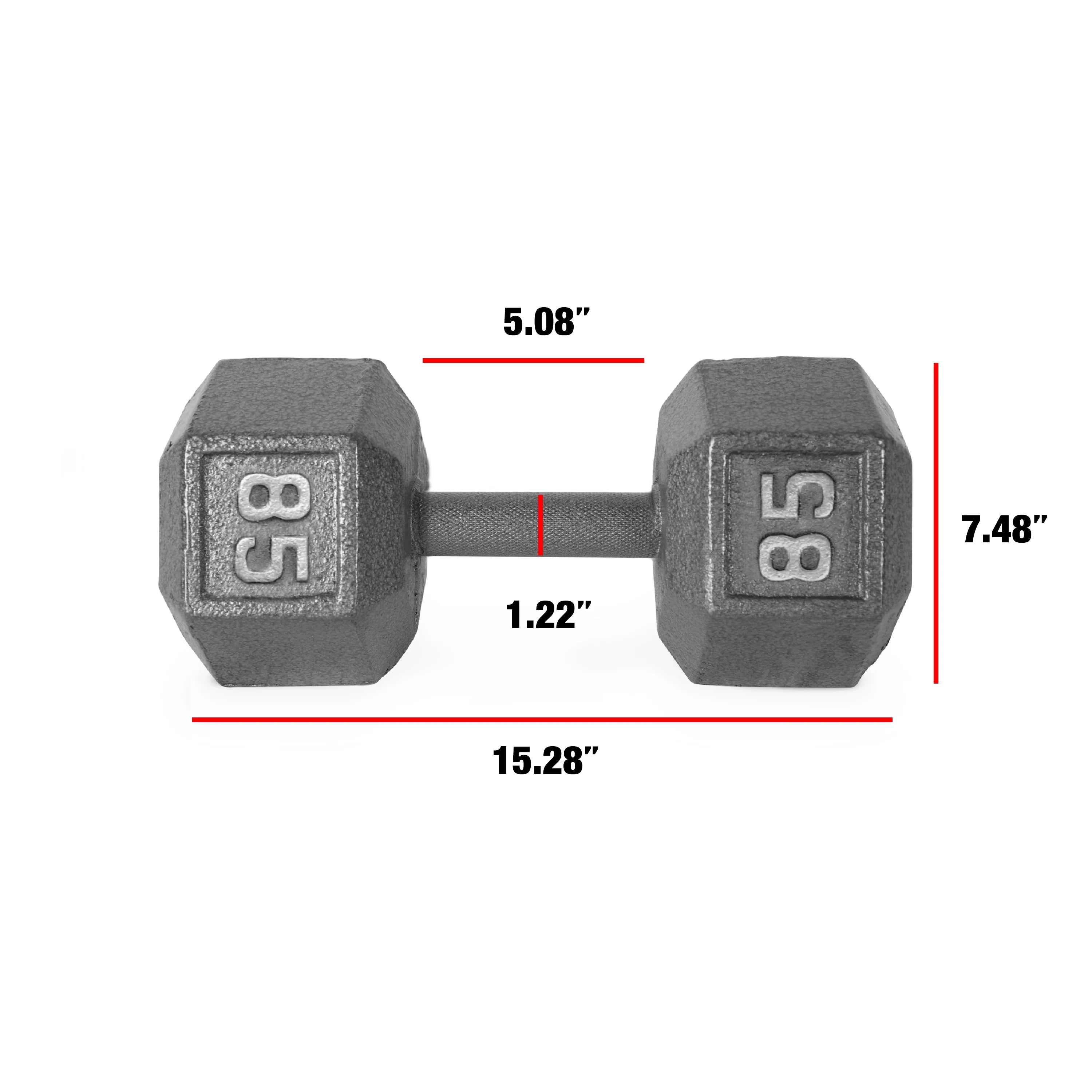 2025 CAP Barbell Mancuerna hexagonal de hierro fundido de 38,5 kg, unidad