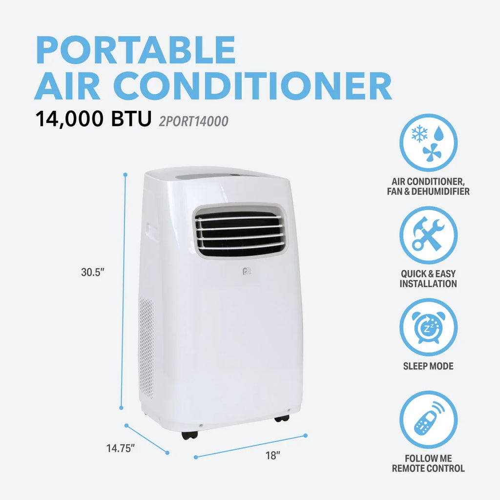 2025 Aire acondicionado portátil de 14,000 BTU (SACC 8,200) con control remoto totalmente funcional