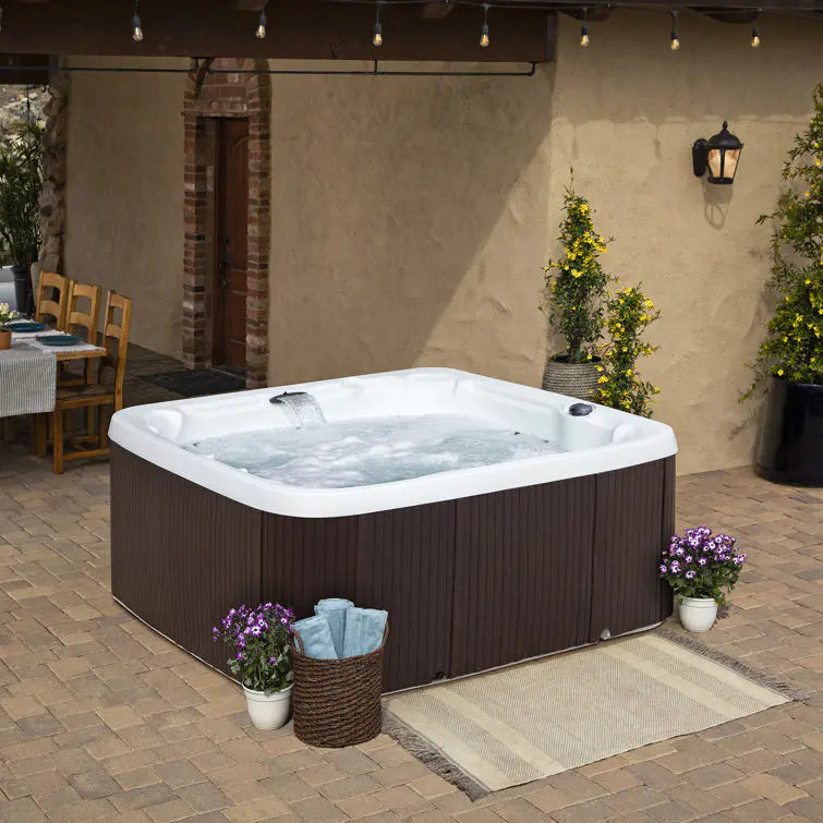 Lifesmart Spas – Spa 230 Voltios, 7 personas, 65 chorros con ozonizador – Color Espresso