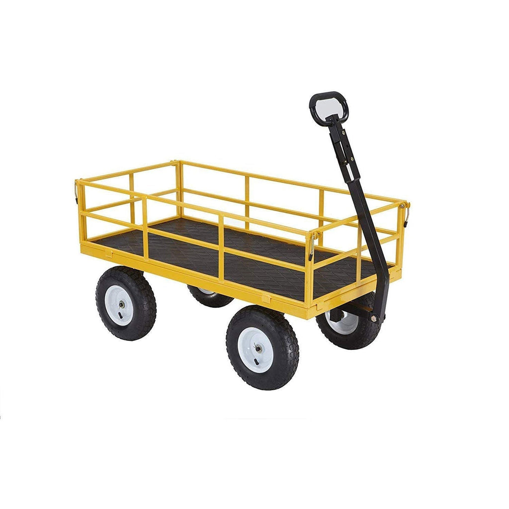 Carretilla utilitaria de acero Gorilla Carts con capacidad de 1200 libras y paneles laterales desmontables