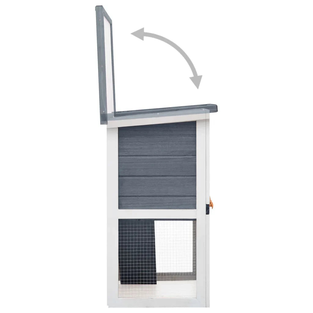 2025 Conejera para conejos – Recinto para pequeños animales, 90 x 45 x 80 cm, puerta gris, madera de pino
