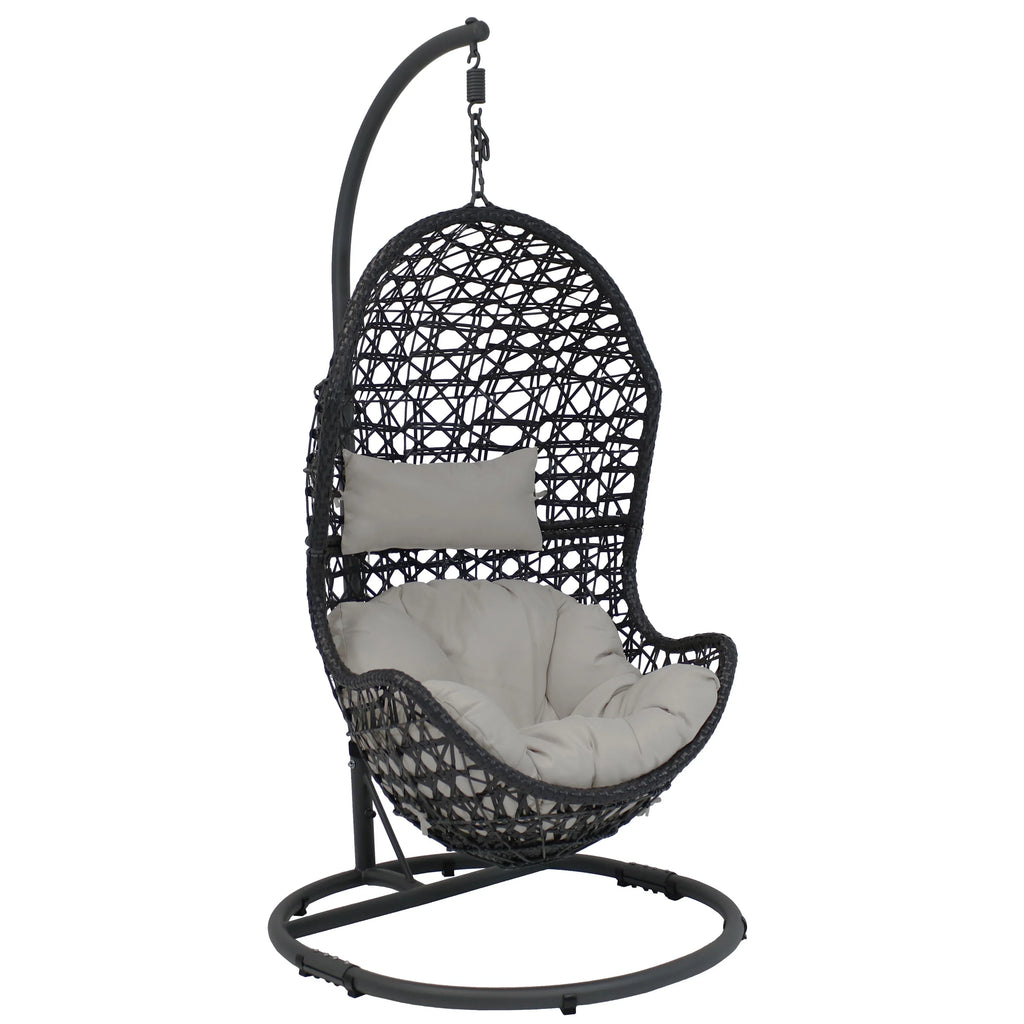 2025 Silla Colgante Tipo Huevo Sunnydaze Cordelia con Estructura de Acero y Cojín