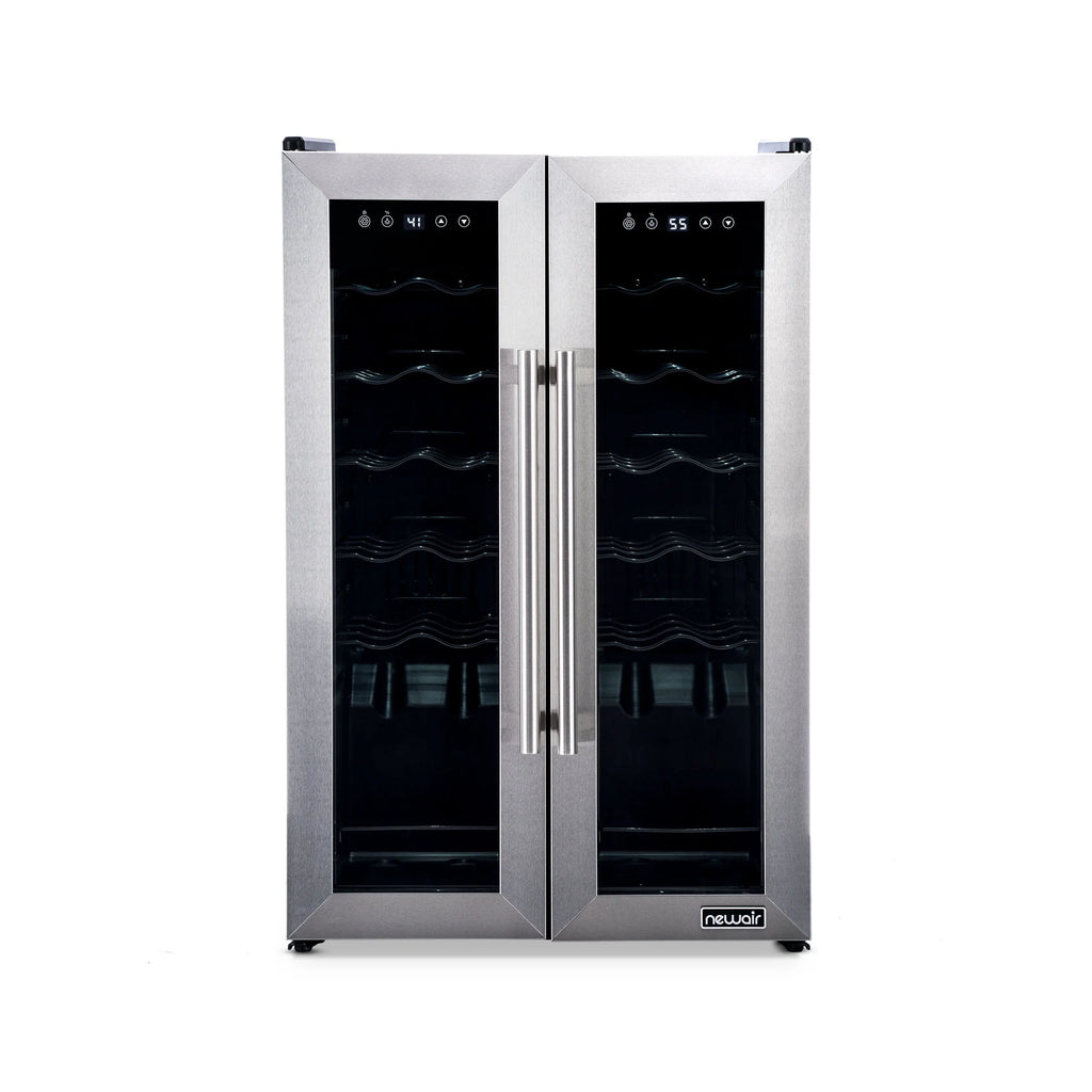 2025 Refrigerador de Vinos Independiente Newair® de Acero Inoxidable – 24 Botellas – 20" con Doble Zona