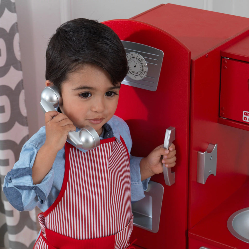 Cocina de Juguete KidKraft Vintage Roja de Madera con Teléfono de Juguete