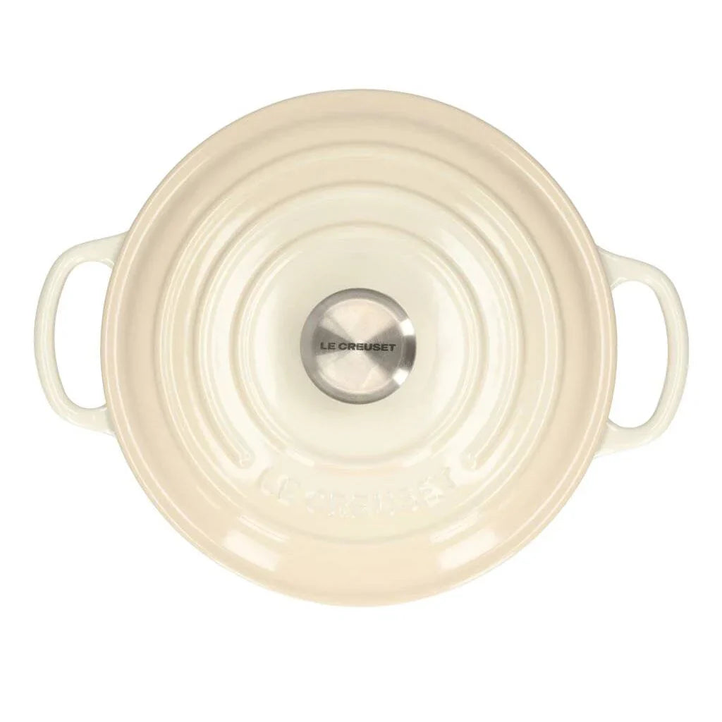2025 Le Creuset - Sartén para asar / brasear Signature redonda Meringue 20 cm 2,4 l