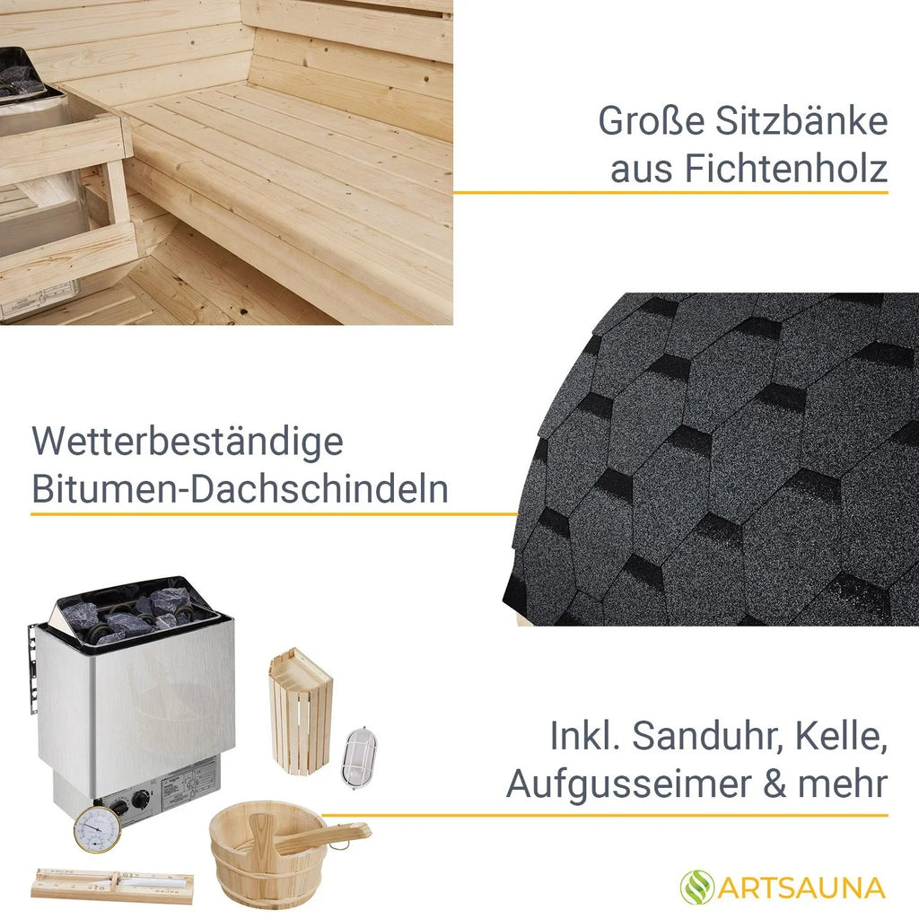 2025 Sauna barril Spitzbergen con estufa de sauna