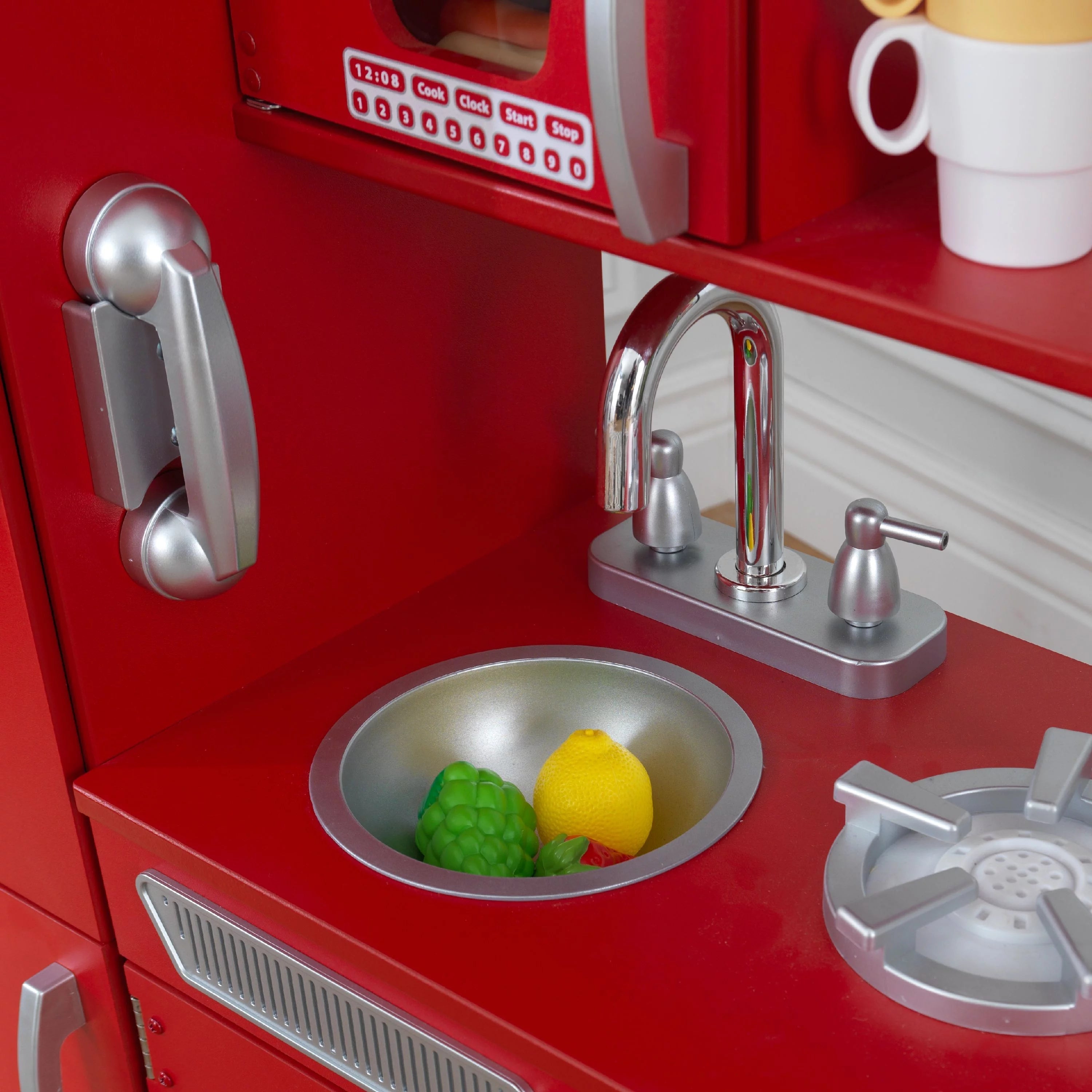 Cocina de Juguete KidKraft Vintage Roja de Madera con Teléfono de Juguete