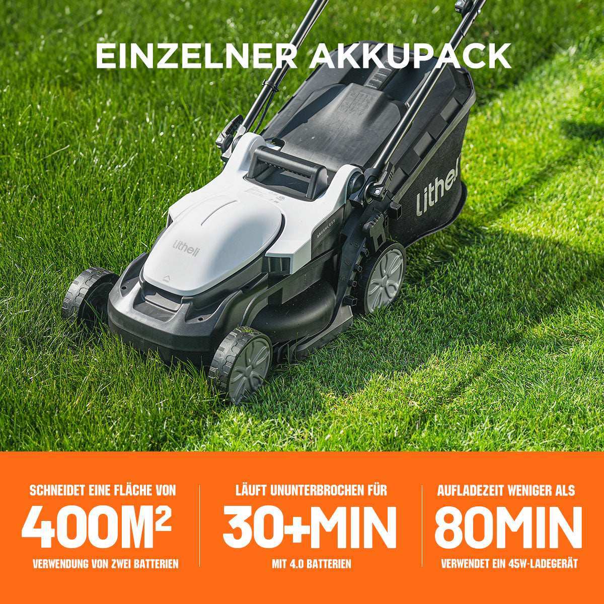 2025 Cortacésped inalámbrico U20 33 cm 20V con opciones de motor brushless o con escobillas y baterías de 4,0 Ah