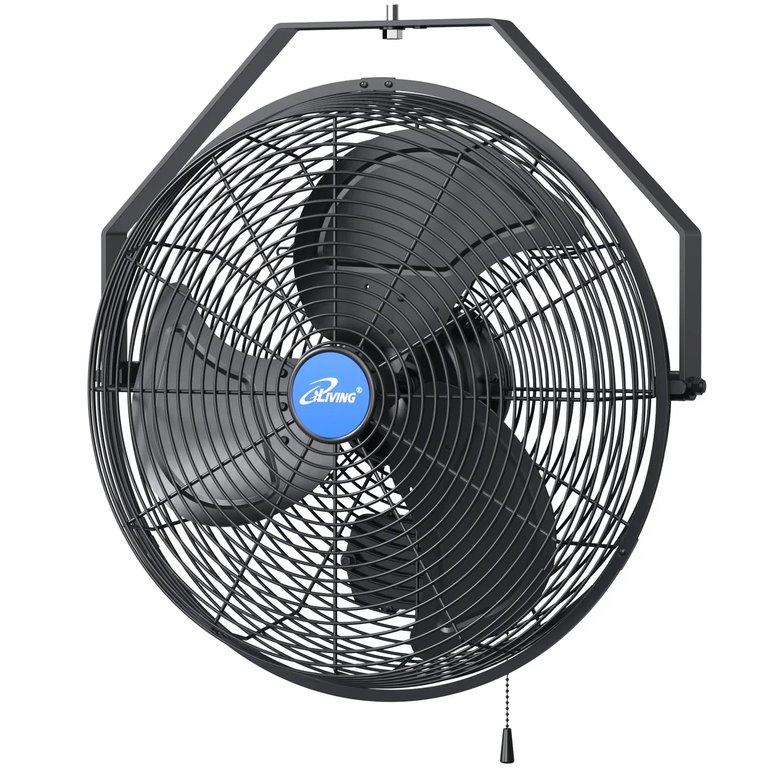 2025 Ventilador mural iLIVING de 14" con velocidad variable, resistente a la intemperie para interior/exterior, calidad industrial para veranda, invernadero, garaje, taller y rampa de carga, 2473 CFM, color negro