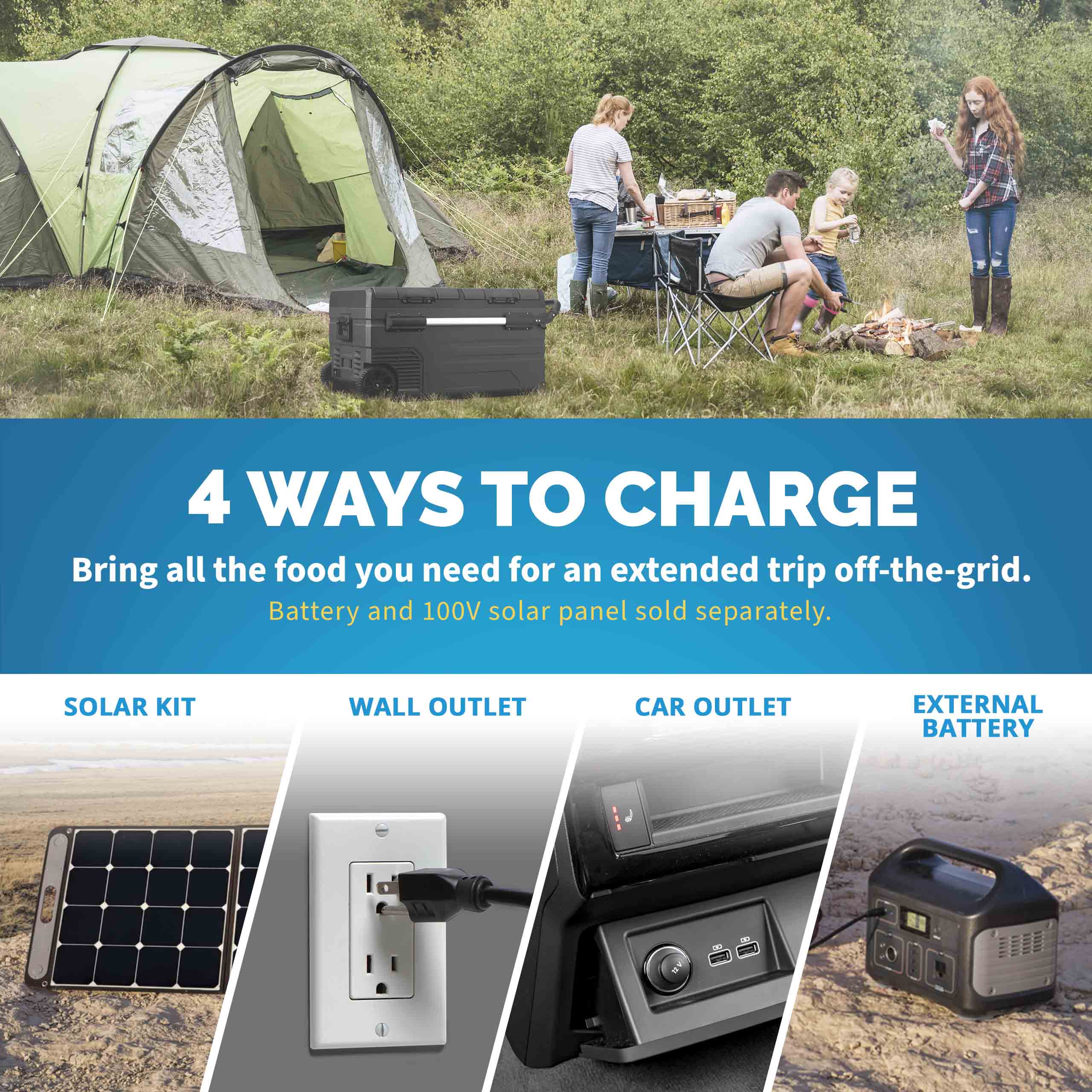 2025 Nevera eléctrica portátil de camping Newair®, 80 cuartos, 12 V/24 V CC
