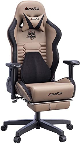 Silla de Oficina Gaming AutoFull con Soporte Lumbar Ergonómico, Estilo Racing, Cuero PU, Alta Respalda, Silla Giratoria Ajustable para PC