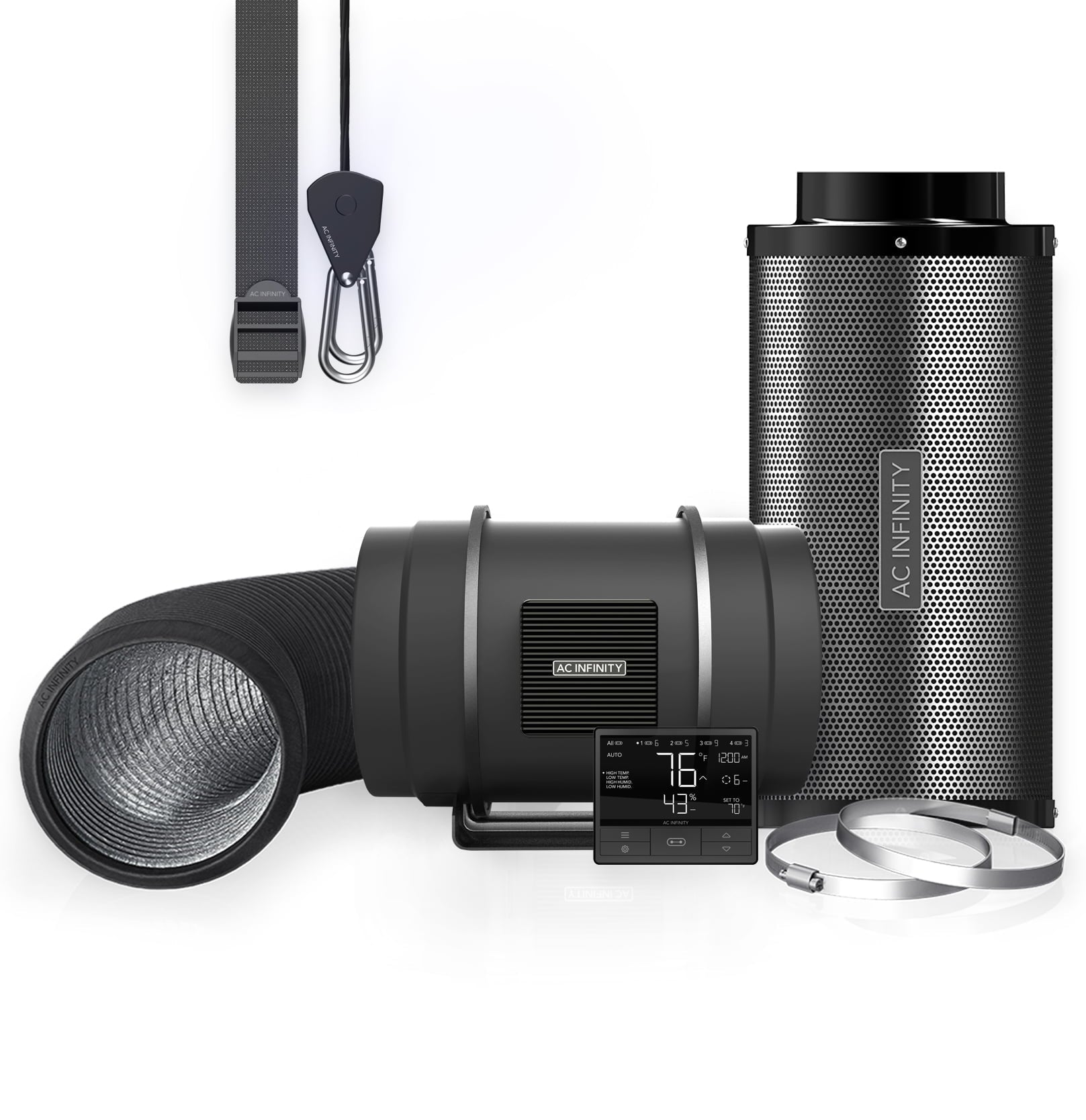 2025 Kit de Filtración de Aire AC Infinity PRO 8” con Ventilador CLOUDLINE, Controlador 69 y Filtro de Carbón – Ideal para Cultivo Interior e Hidroponía