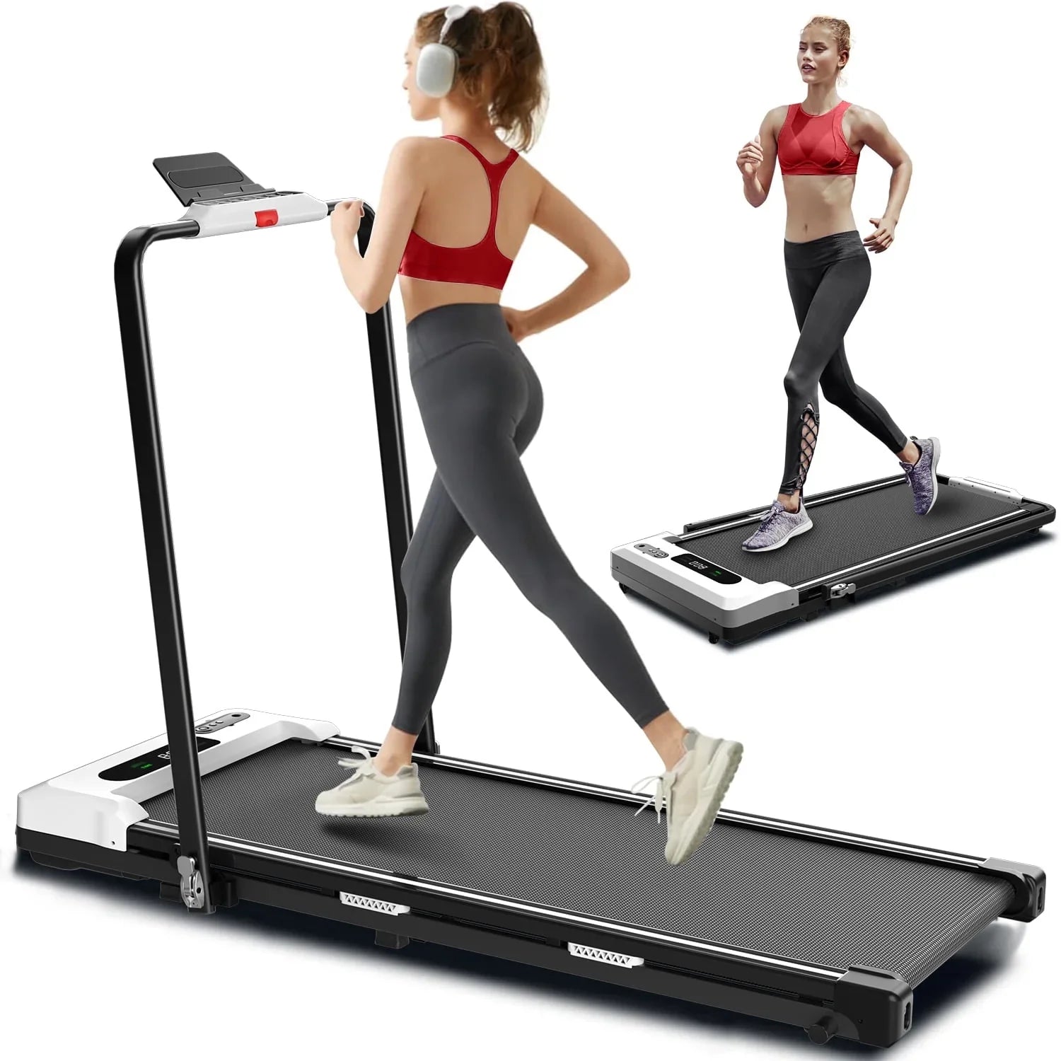 2025 Alfombrilla de caminata CoolHut Gehpad, caminadora de escritorio 4 en 1 para casa y oficina, tapis compacto y plegable, portátil, sin ensamblaje, silenciosa, pantalla LED, capacidad de carga de 120 kg, con control remoto
