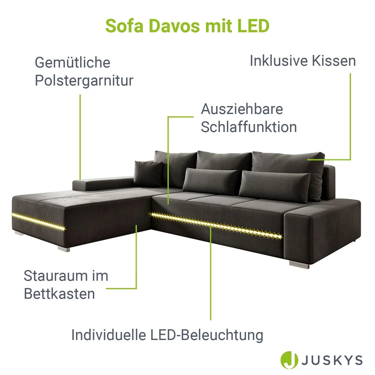 2025 Sofá Davos con LED