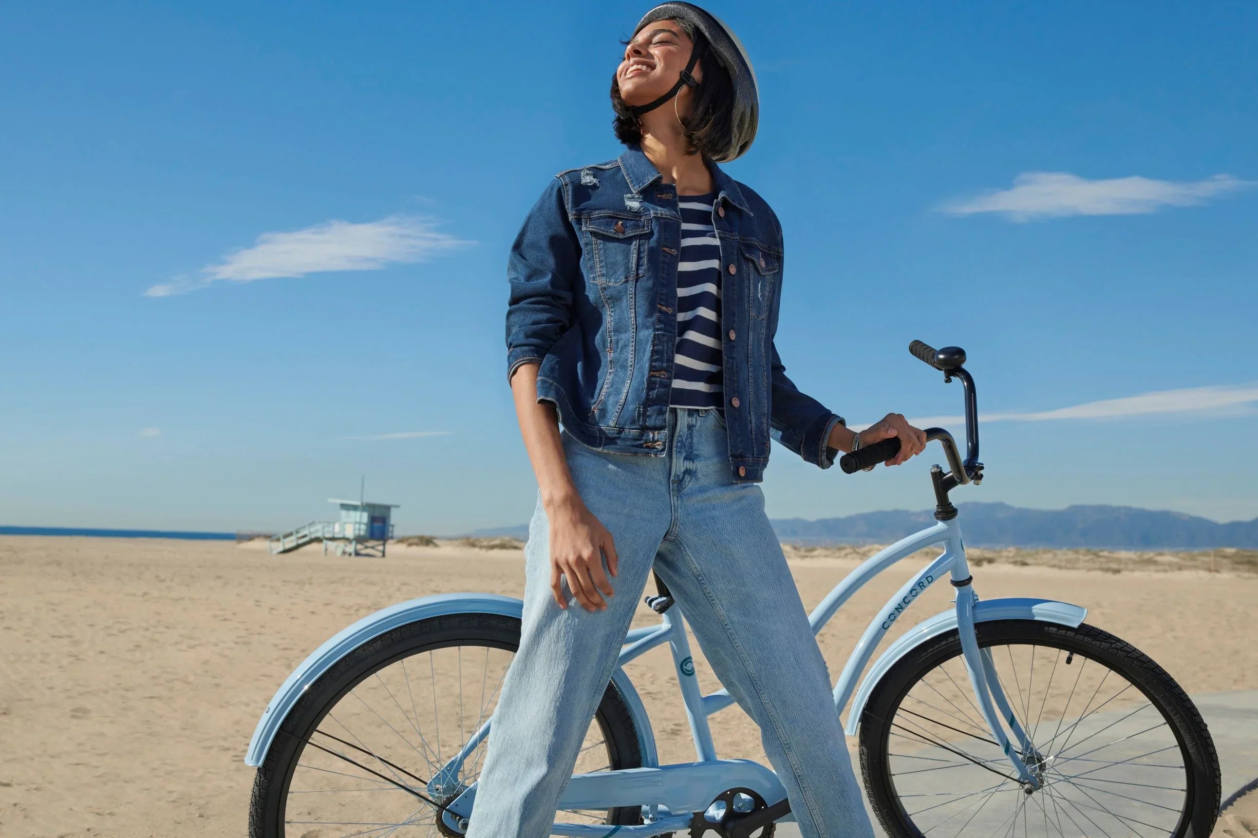 Bicicleta de paseo Concord Pacifica de 26 pulgadas para mujer, azul claro, para adultos