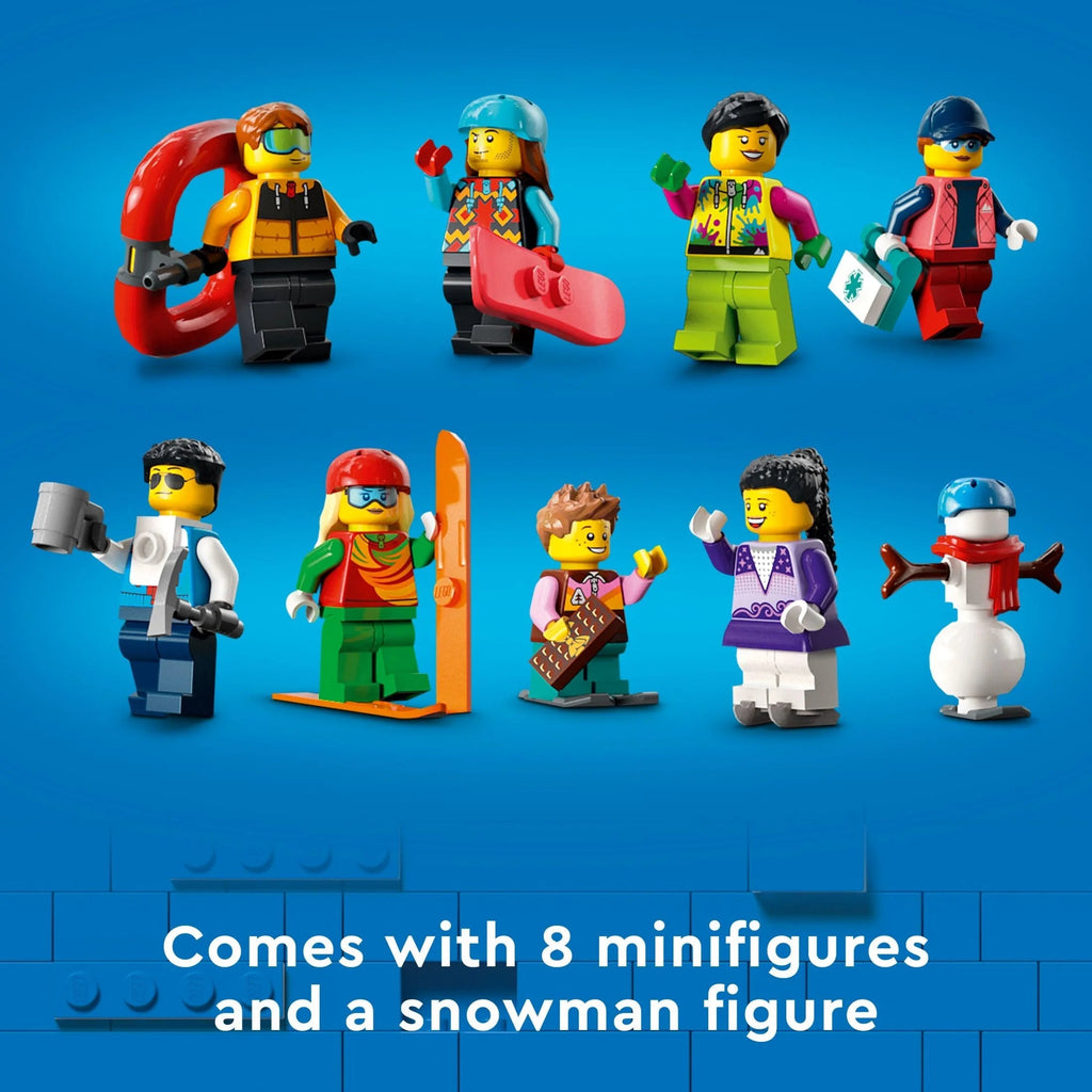 LEGO City Centro de Esquí y Escalada 60366 Set de Construcción, Edificio de 3 Niveles con Pista de Esquí, 8 Minifiguras y 2 Figuras de Animales para Juego Imaginativo de Deportes de Invierno, Idea de Regalo Divertida para Niños y Fans del Esquí