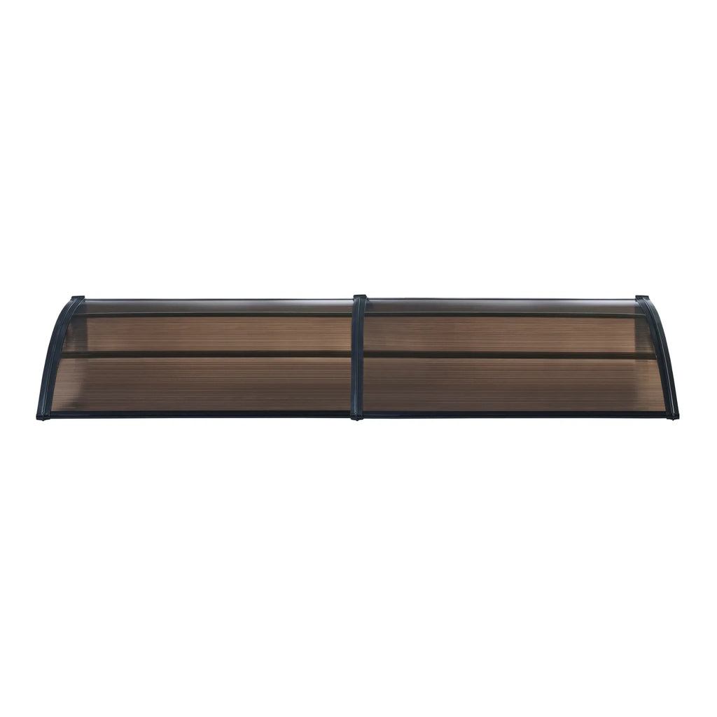 2025 Marquesina de diseño para puerta de entrada, marquesina de bienvenida resistente a la intemperie 200 x 100 cm, negro y marrón