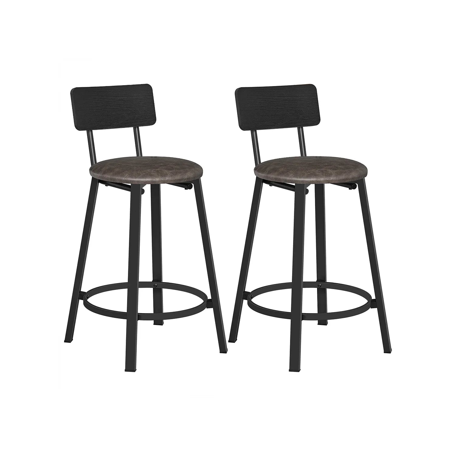 Taburetes de Bar de Barra Tapizados de PU Taburete Alto con Reposapiés